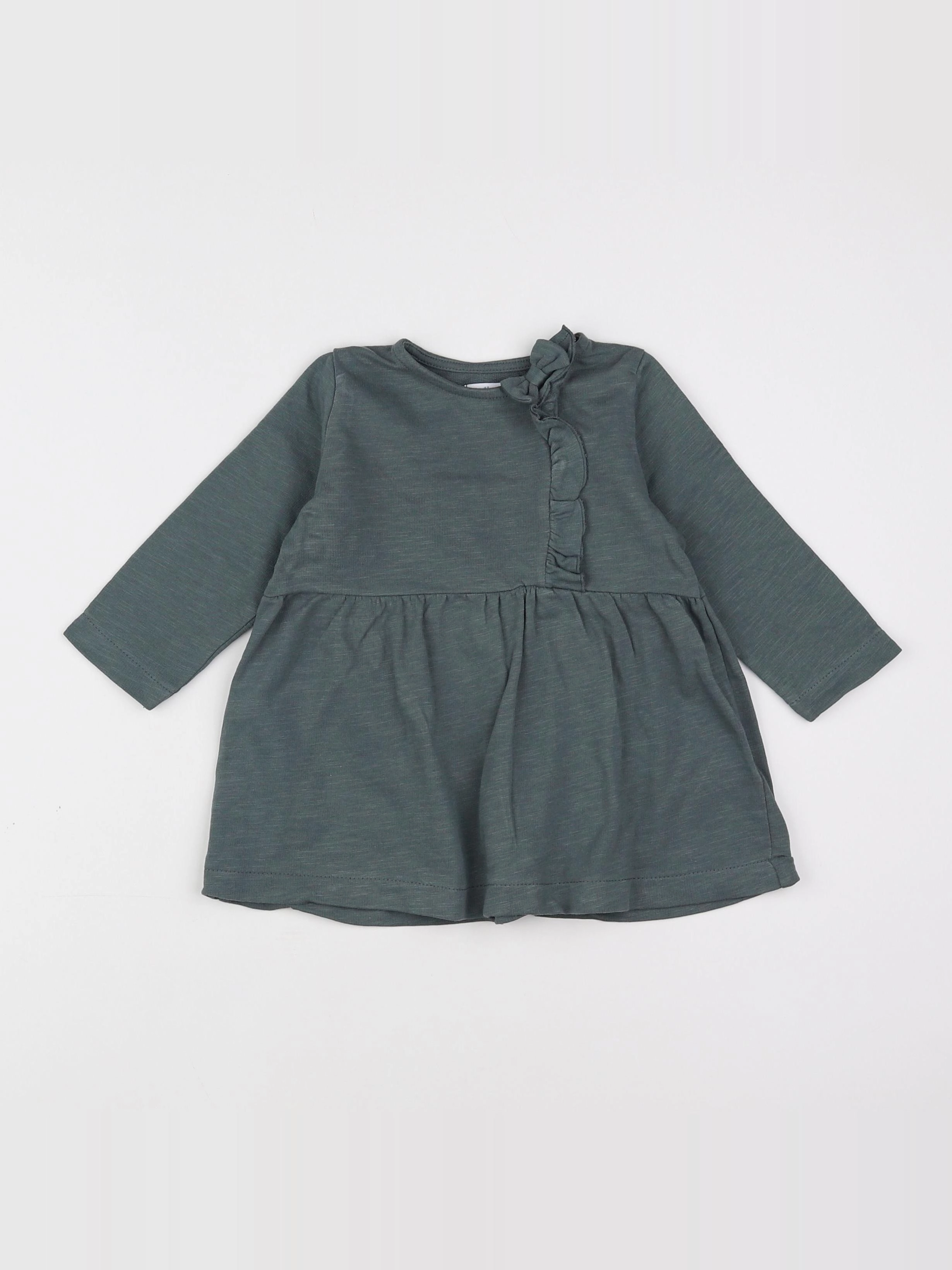 Vertbaudet - robe vert - 9 mois