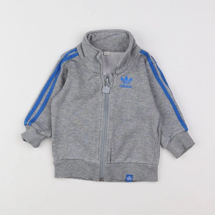 Adidas - sweat bleu, gris - 12 mois