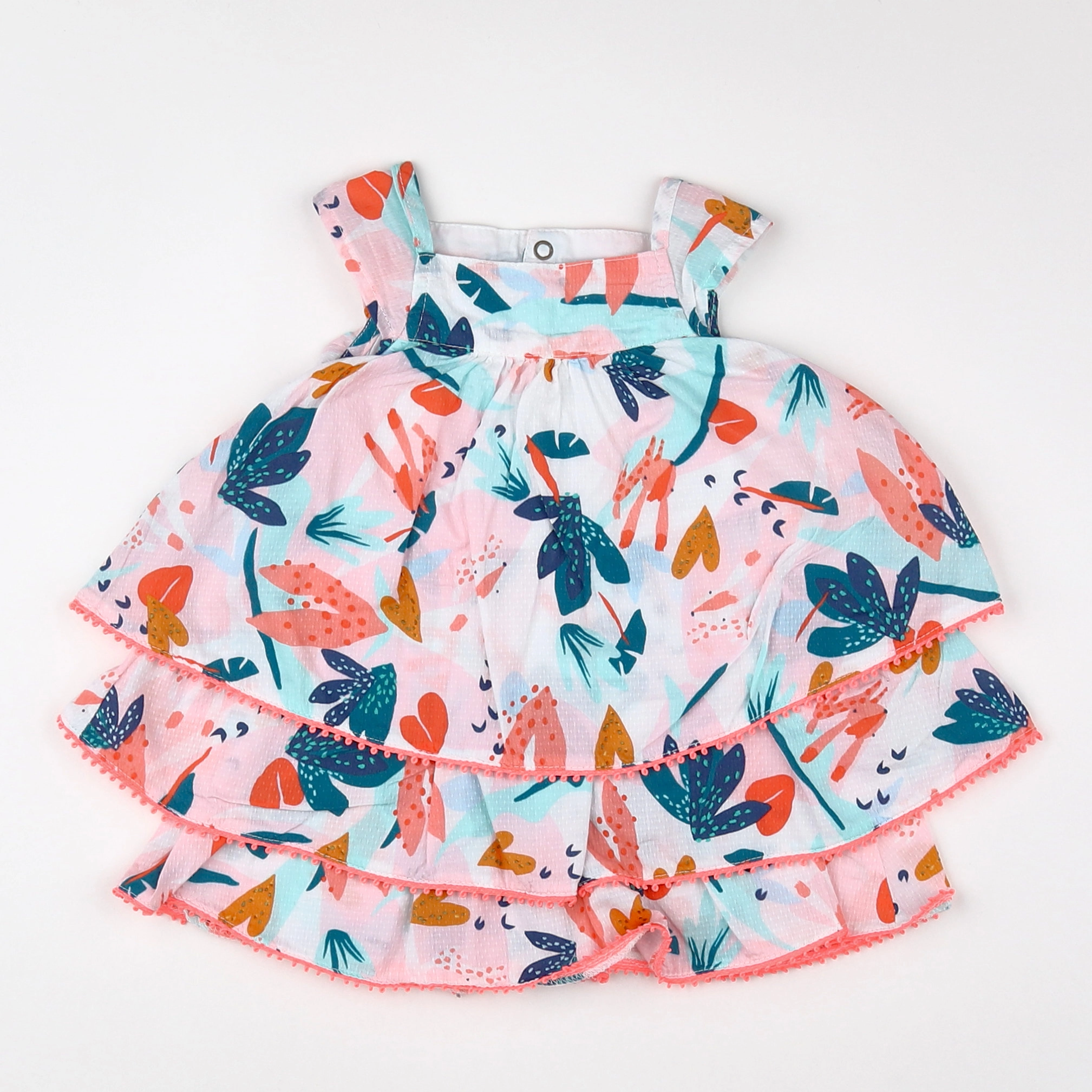 Catimini - robe blanc, rose - 6 mois