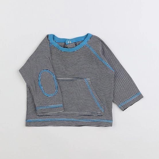 Petit Bateau - tee-shirt bleu - 6 mois