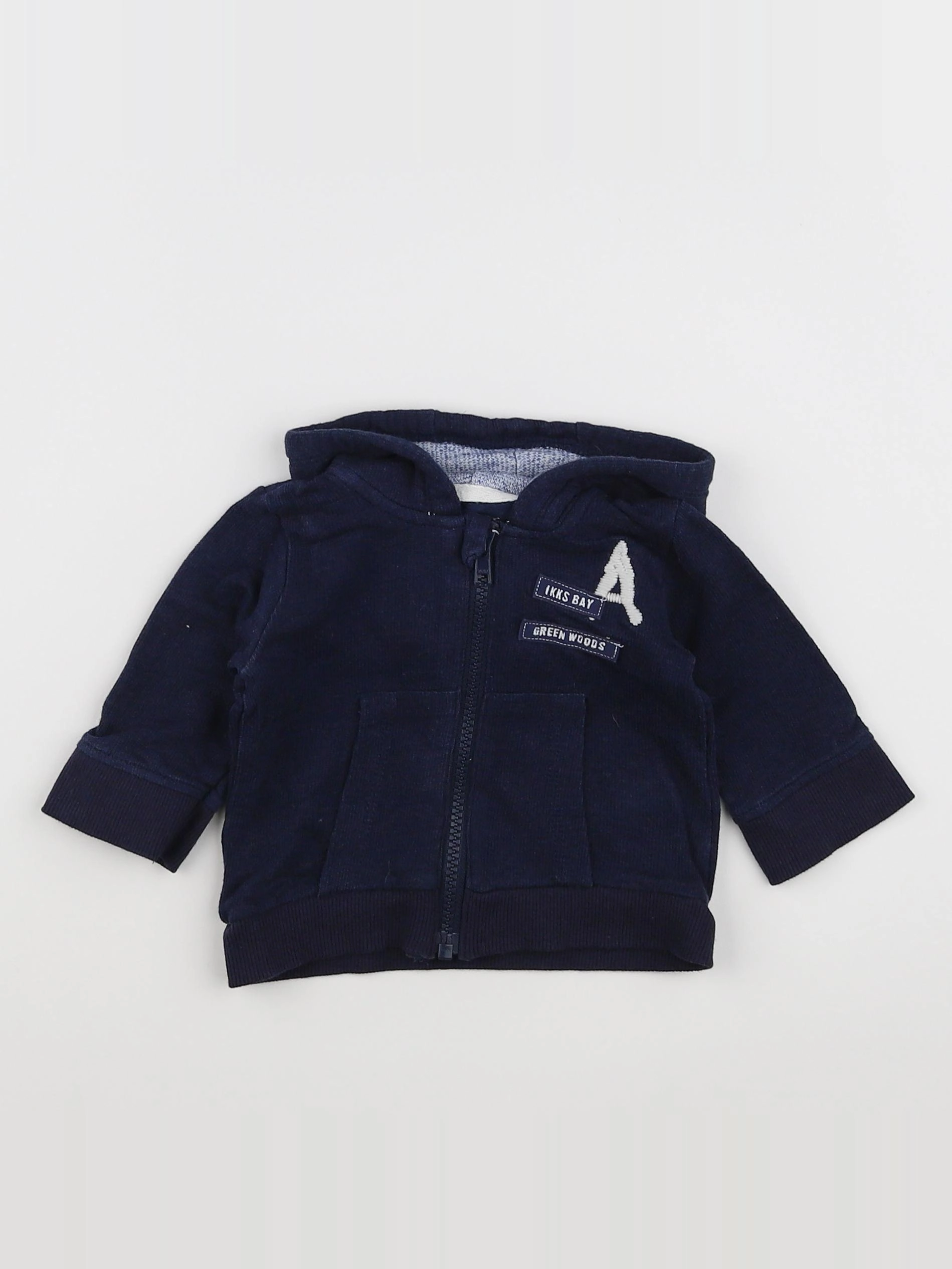 IKKS - sweat bleu - 3 mois