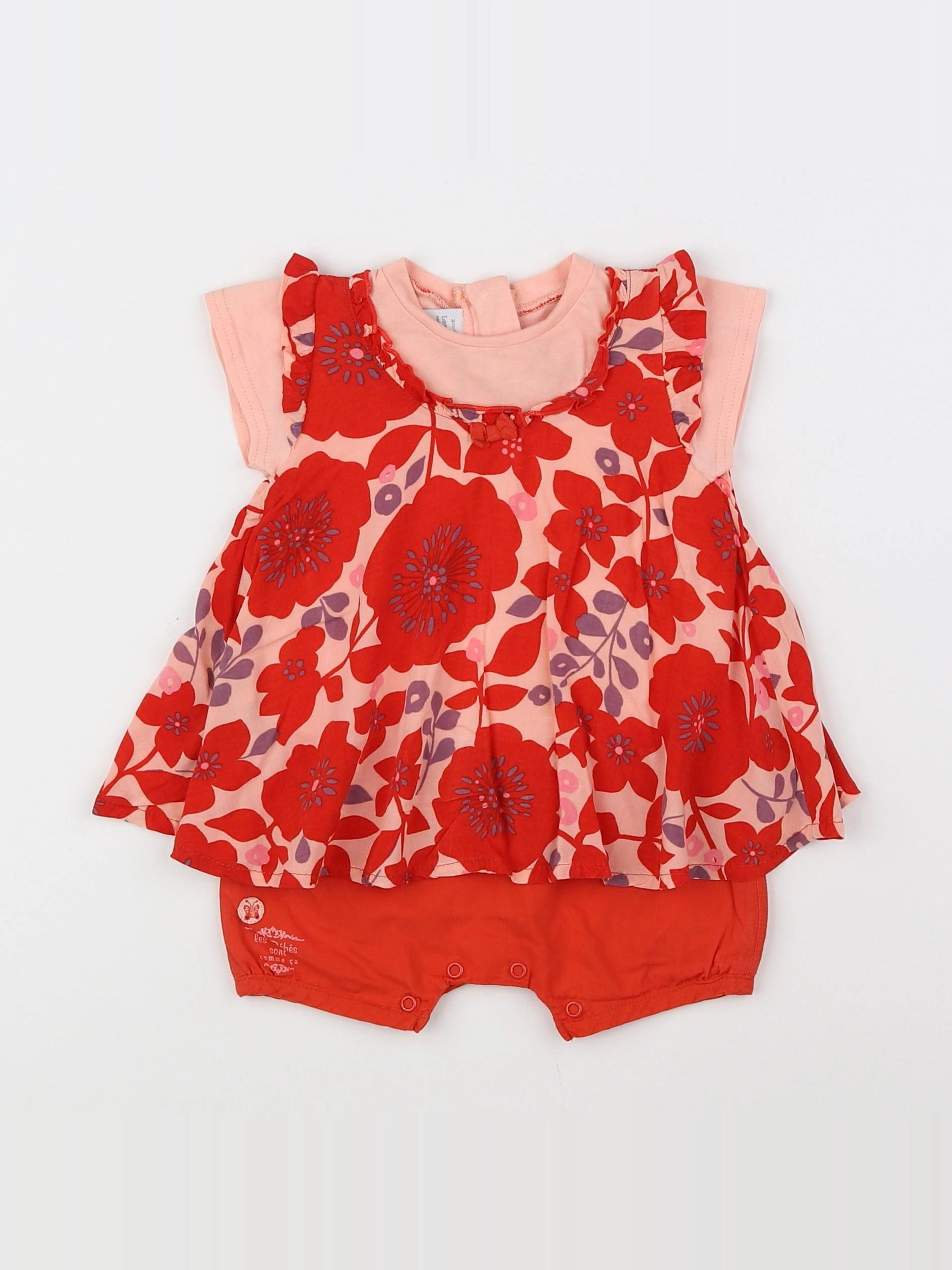 Absorba - robe rouge, rose - 3 mois