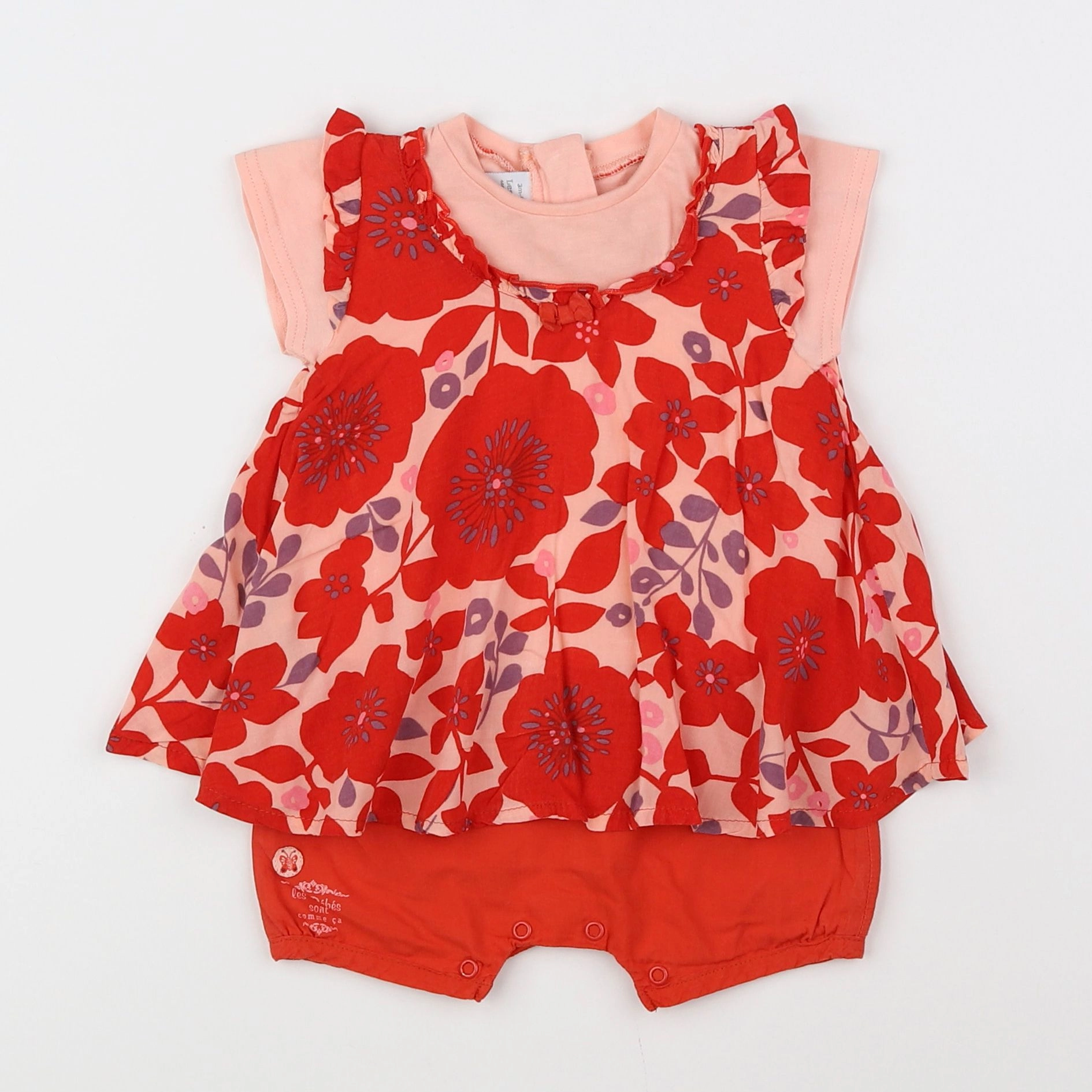 Absorba - robe rouge, rose - 3 mois