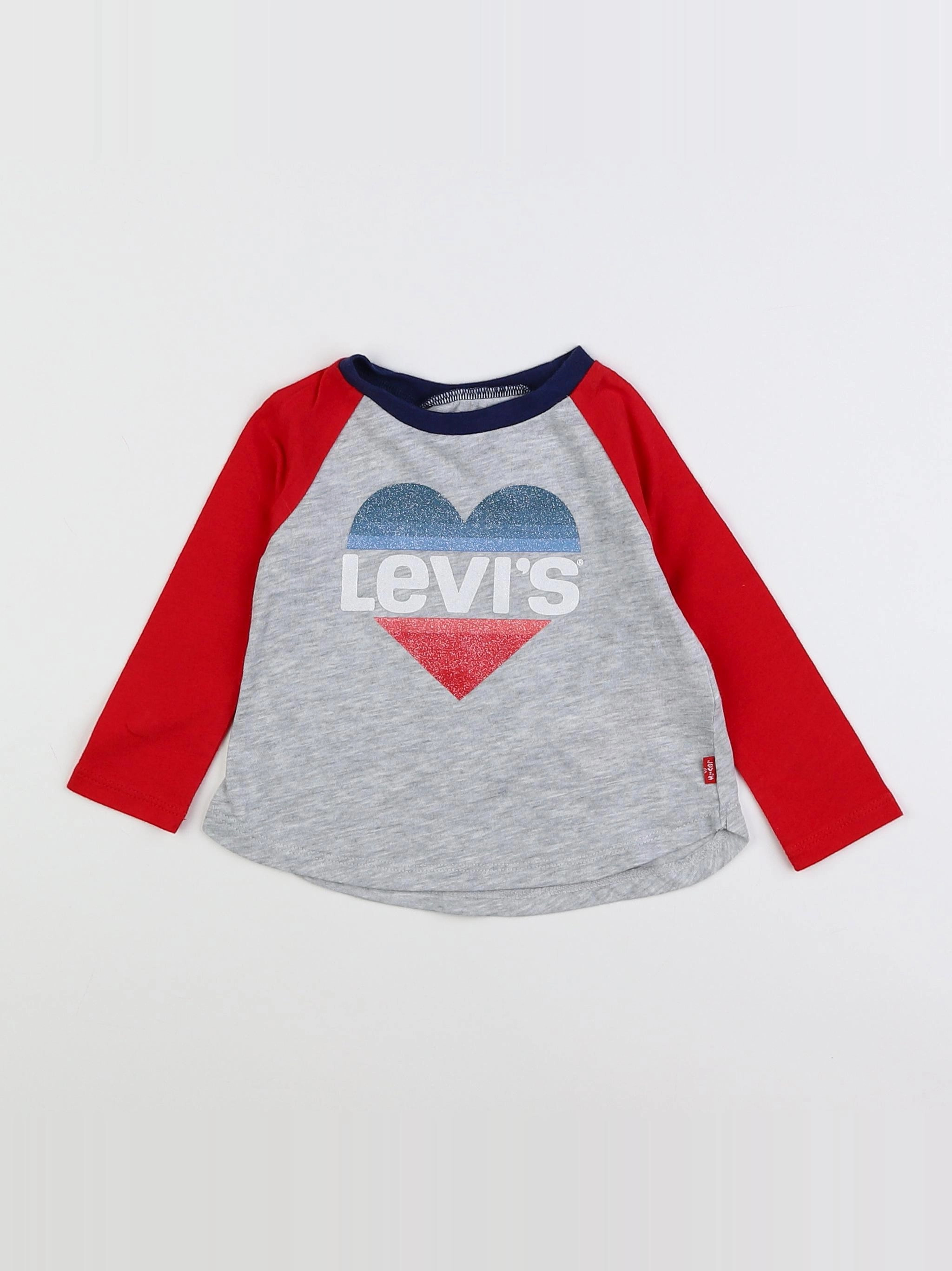 Levi's - tee-shirt gris, rouge - 12 mois