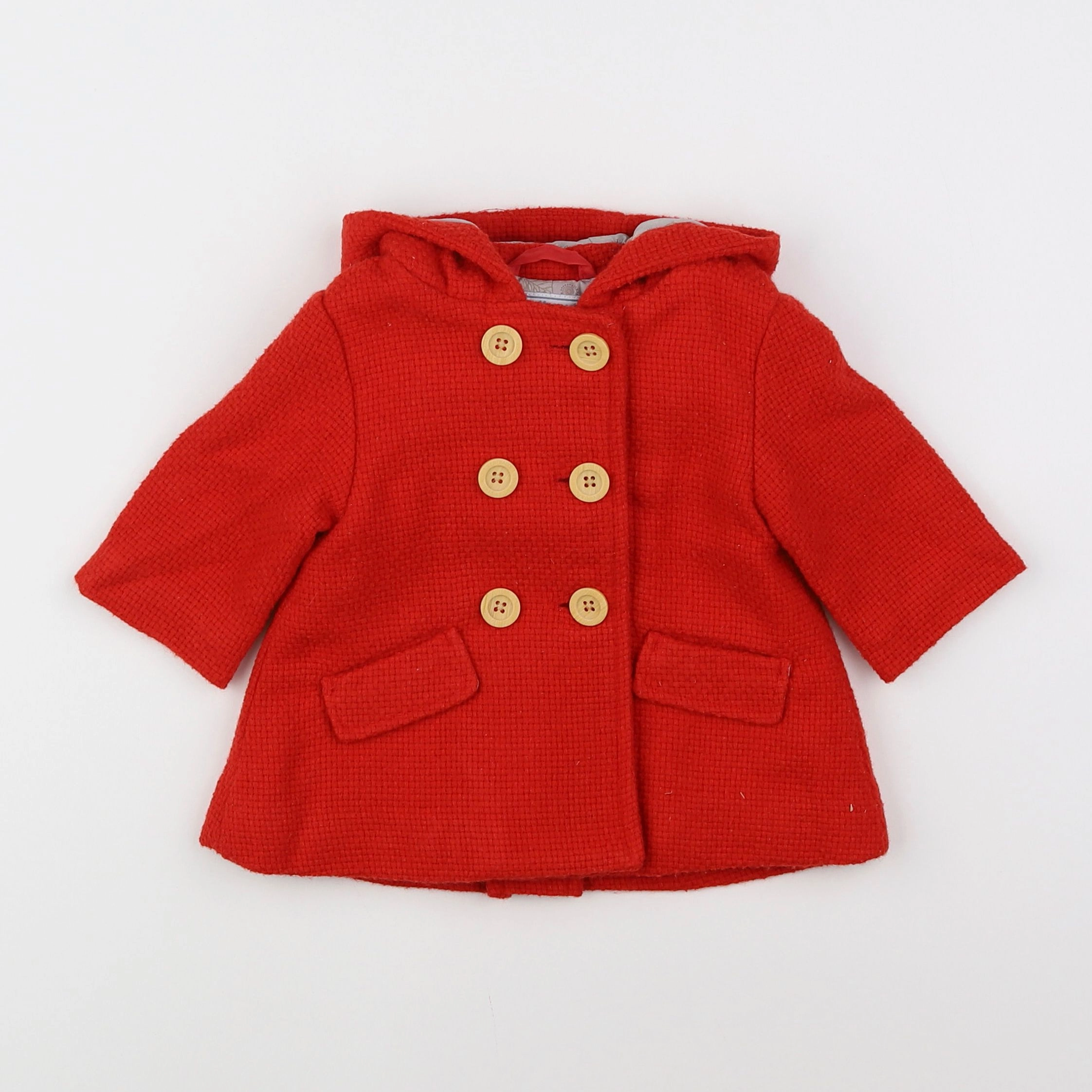 Vertbaudet - manteau rouge - 3 mois