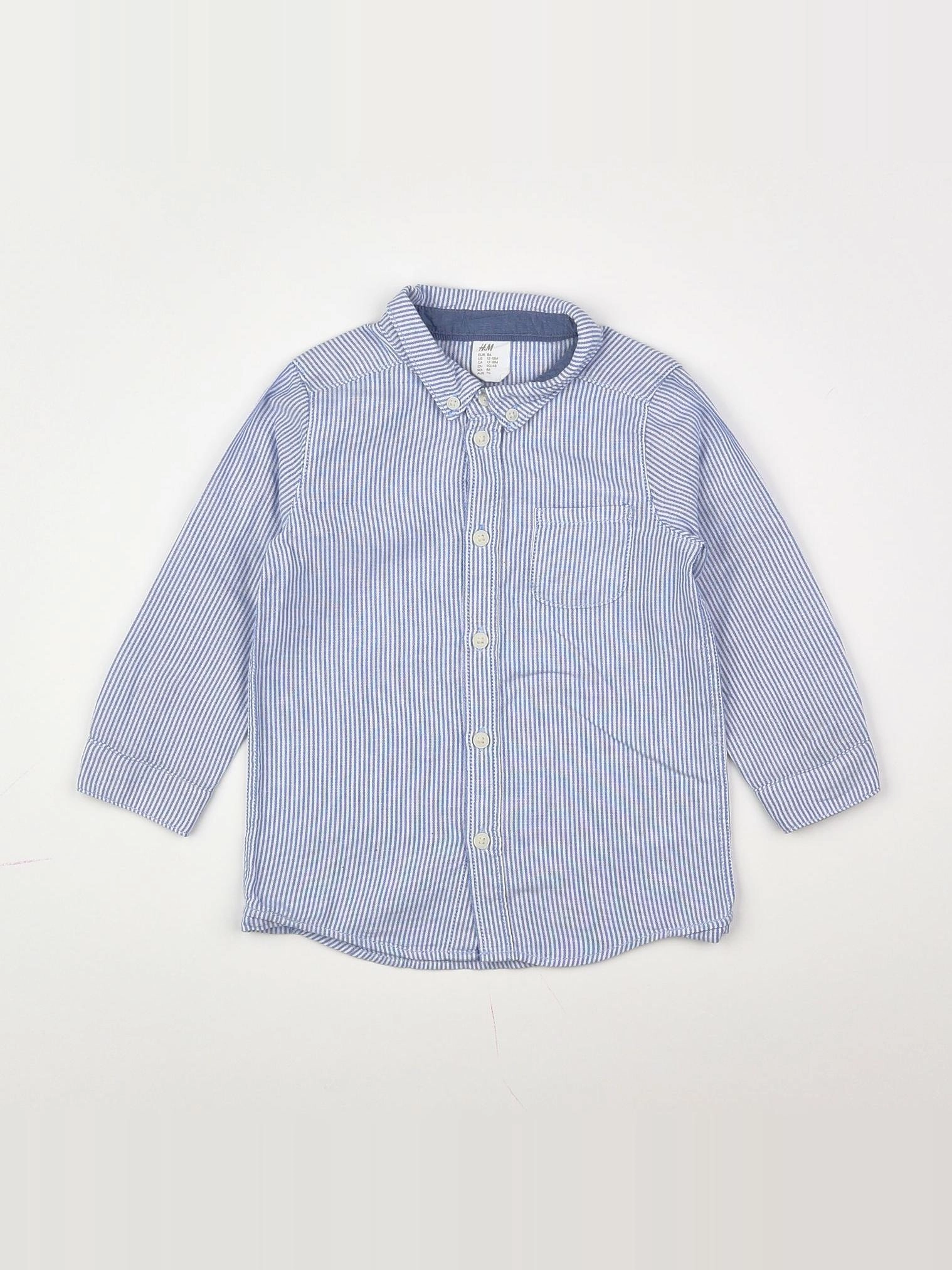 H&M - chemise bleu - 12/18 mois