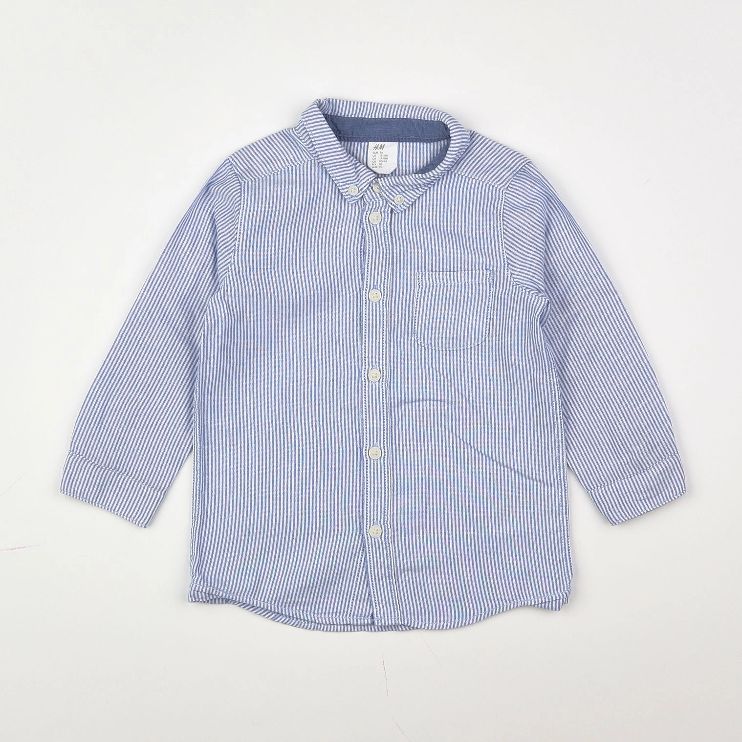 H&M - chemise bleu - 12/18 mois