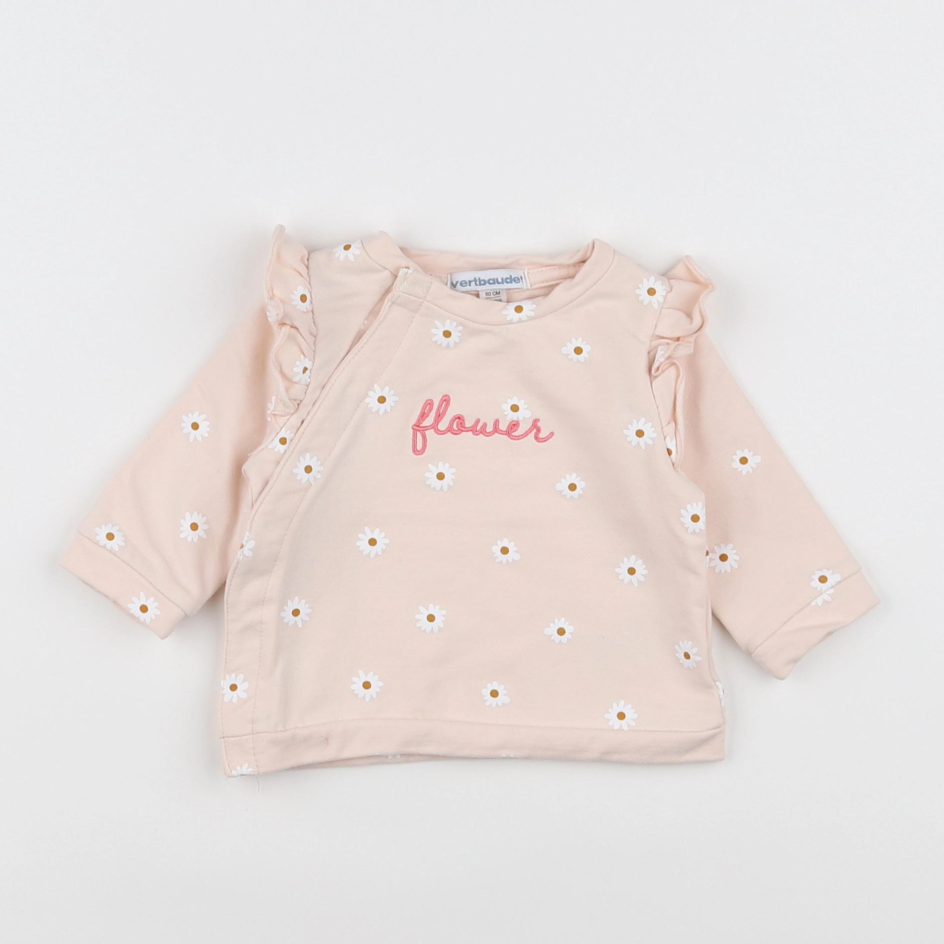 Vertbaudet - sweat rose - 3 mois