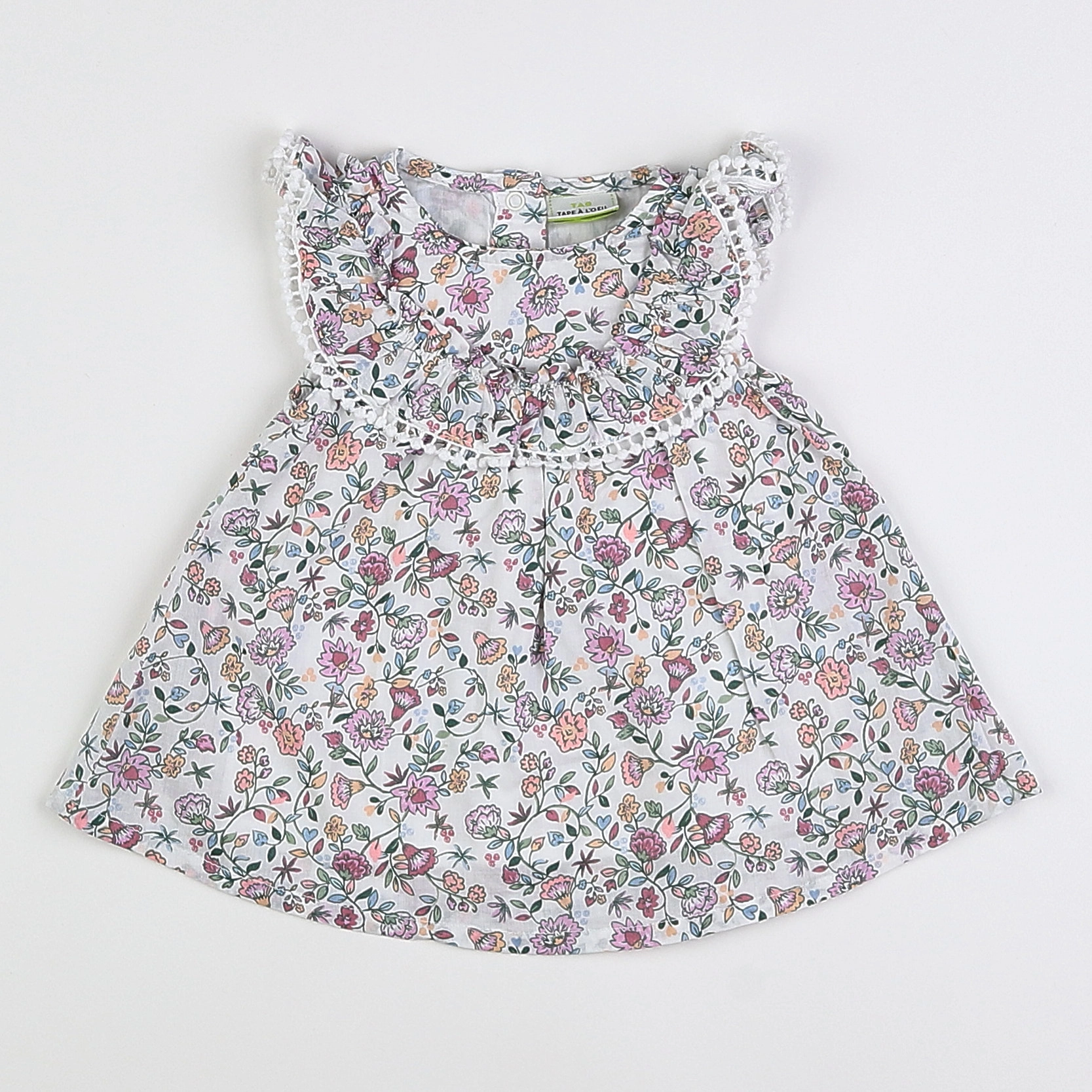 Tape à l'oeil - robe blanc, multicolore - 3 mois