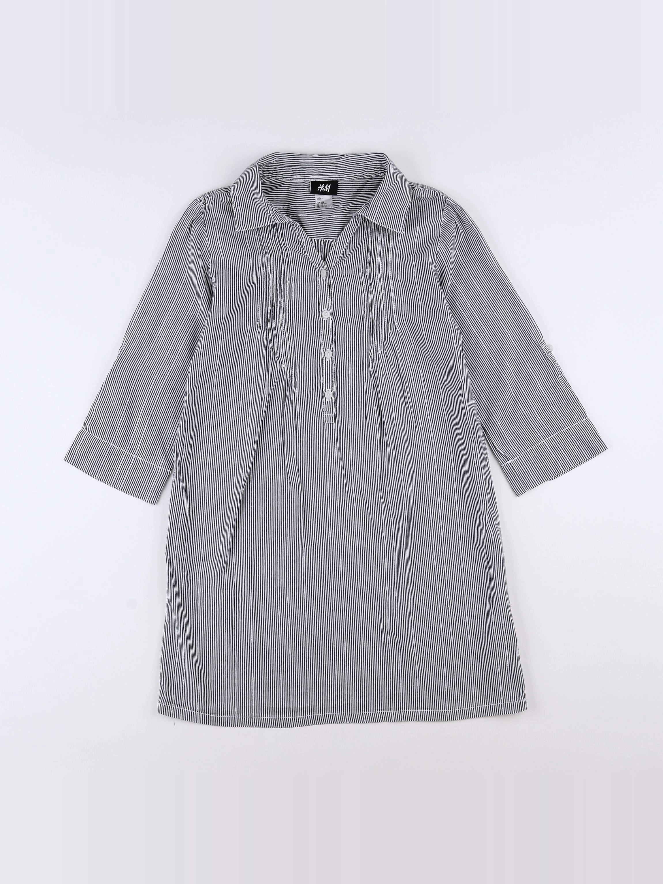 H&M - robe gris, argent - 12/13 ans