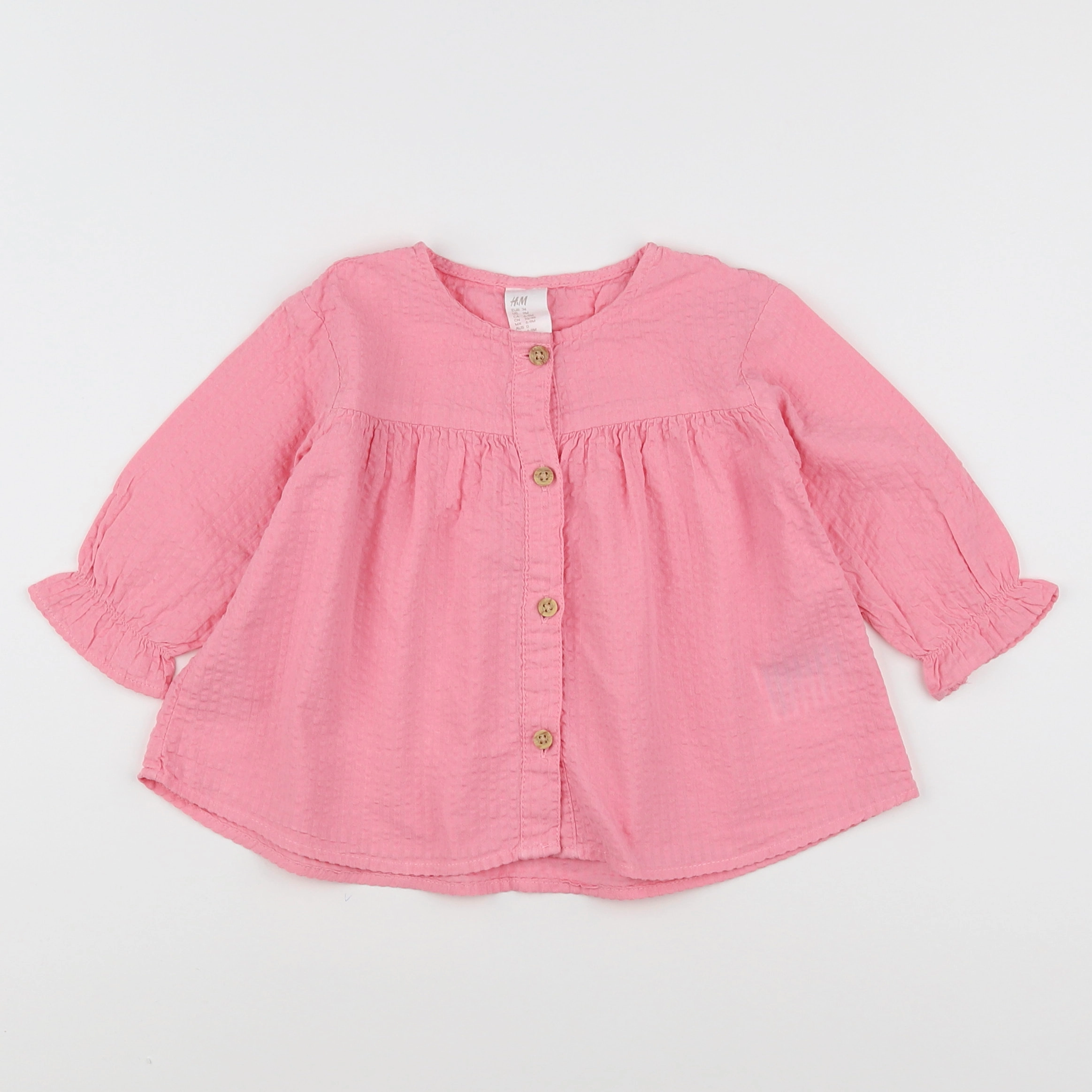 H&M - blouse rose - 9 mois