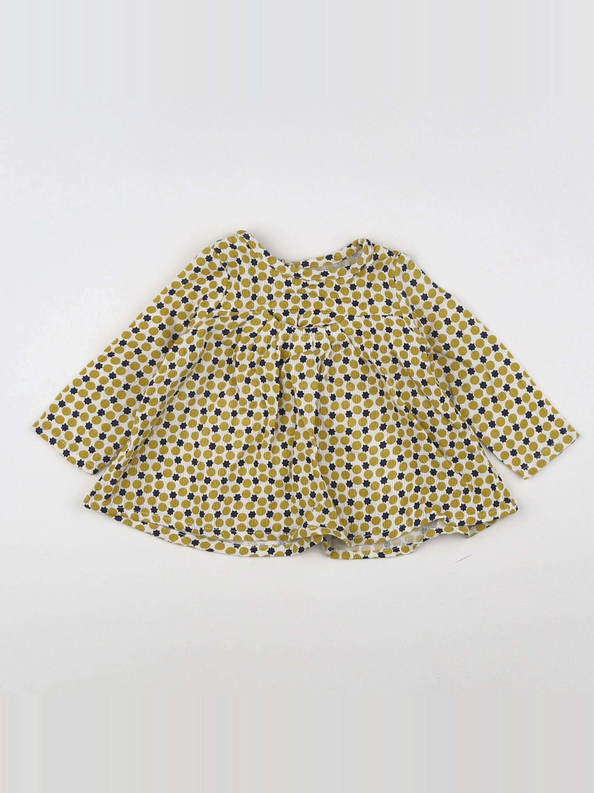 Catimini - blouse jaune, blanc - 6 mois