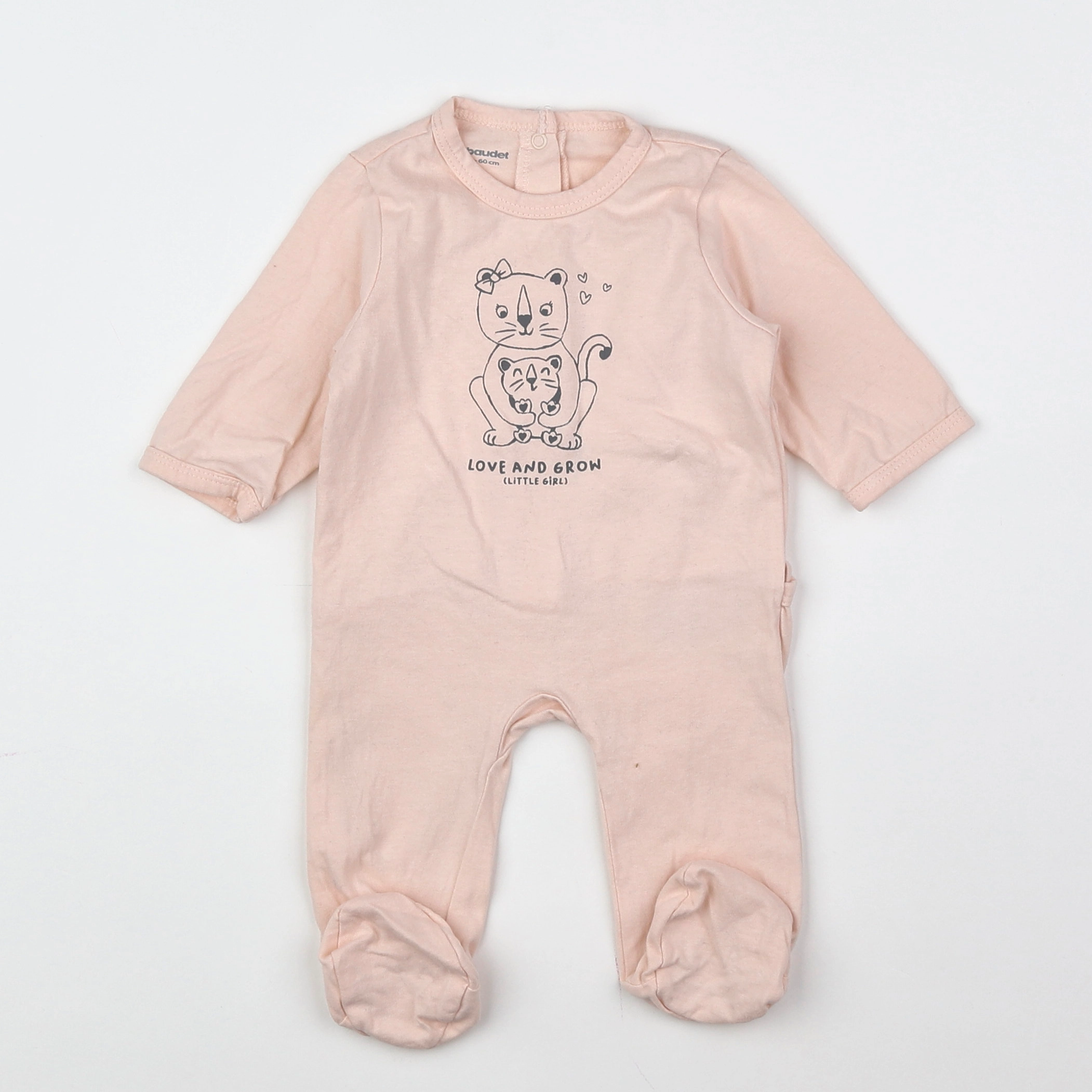 Vertbaudet - pyjama coton rose - 3 mois