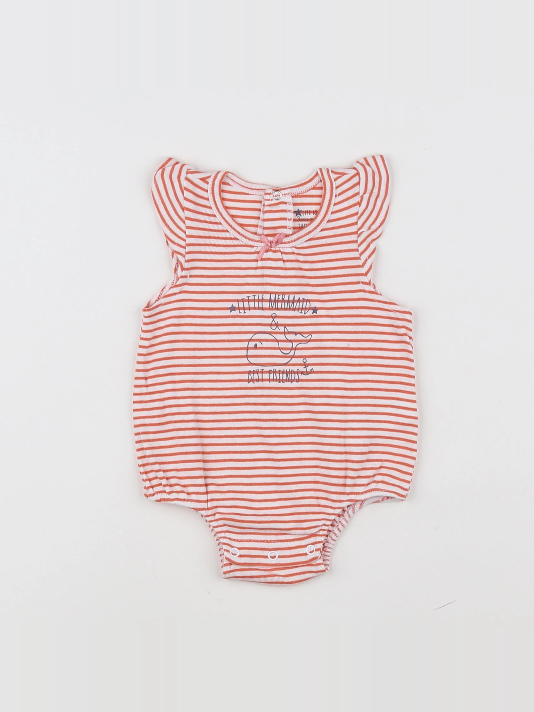 Tape à l'oeil - body blanc, orange - 3 mois