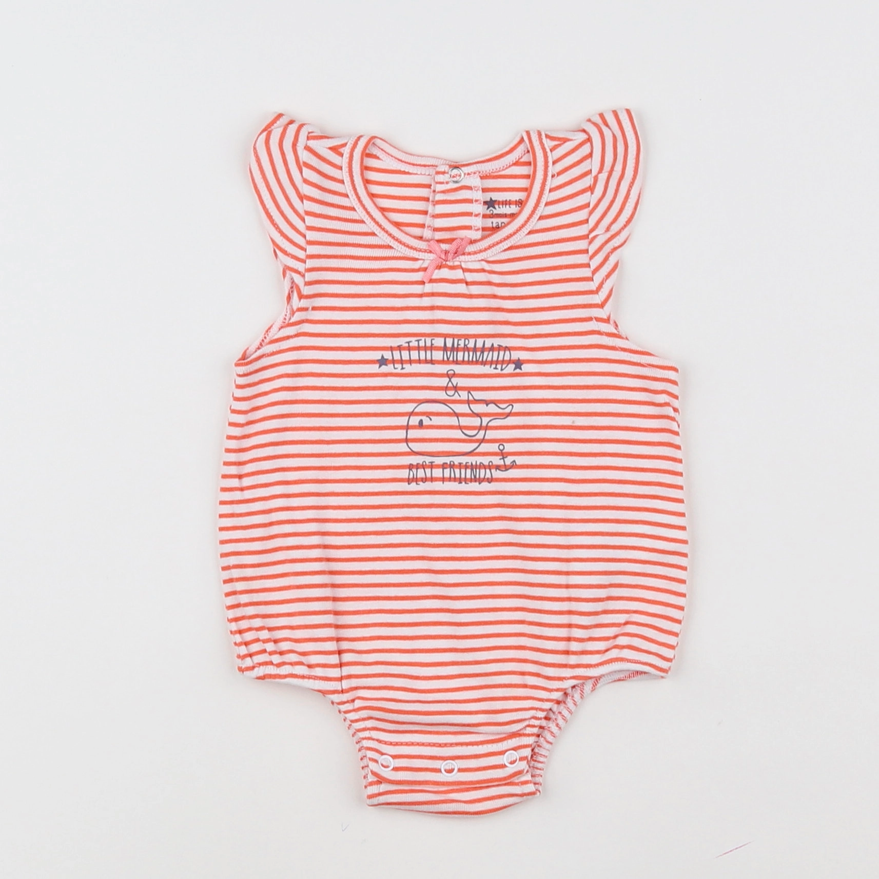 Tape à l'oeil - body blanc, orange - 3 mois