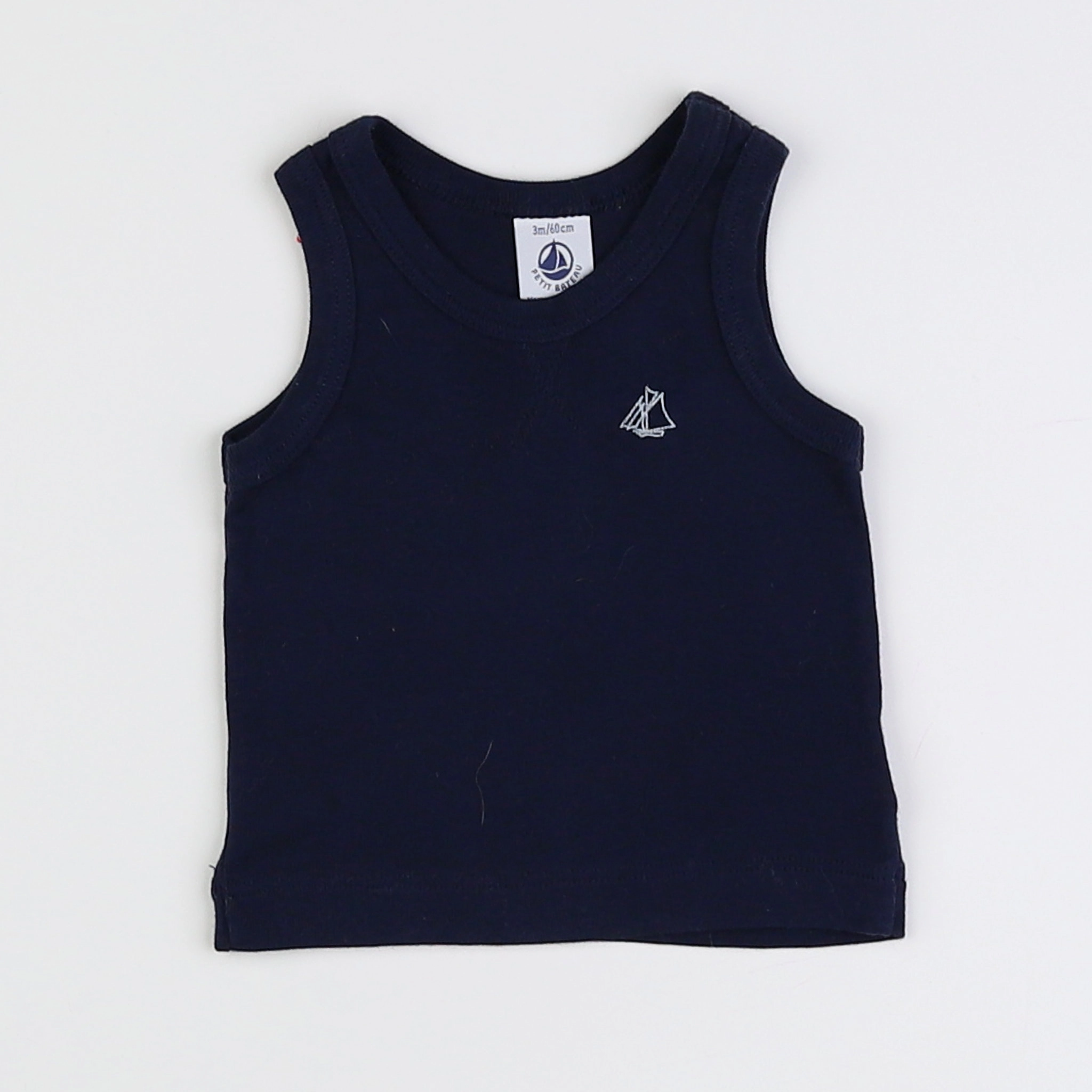 Petit Bateau - maillot de corps bleu - 3 mois