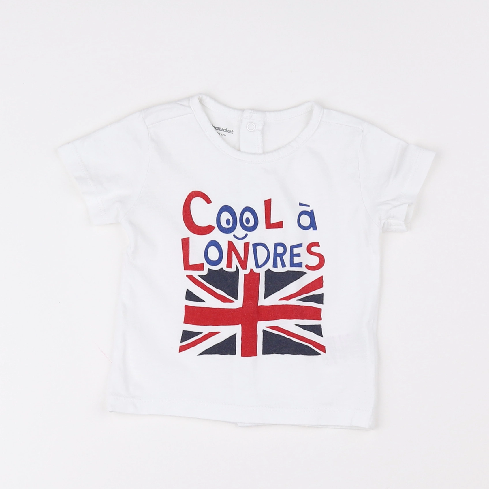 Vertbaudet - tee-shirt blanc, rouge - 3 mois