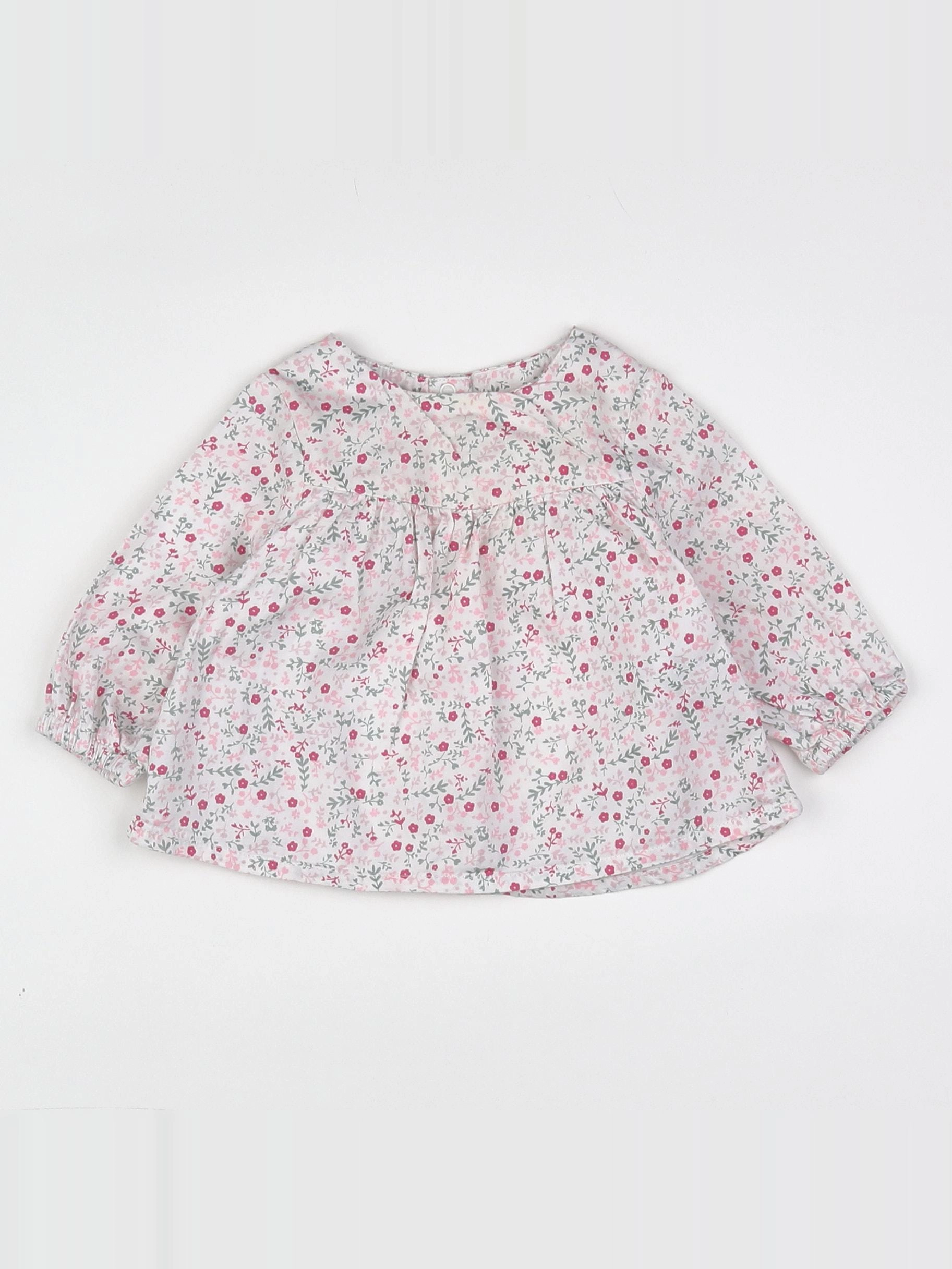 Tape à l'oeil - blouse blanc, rose - 3 mois