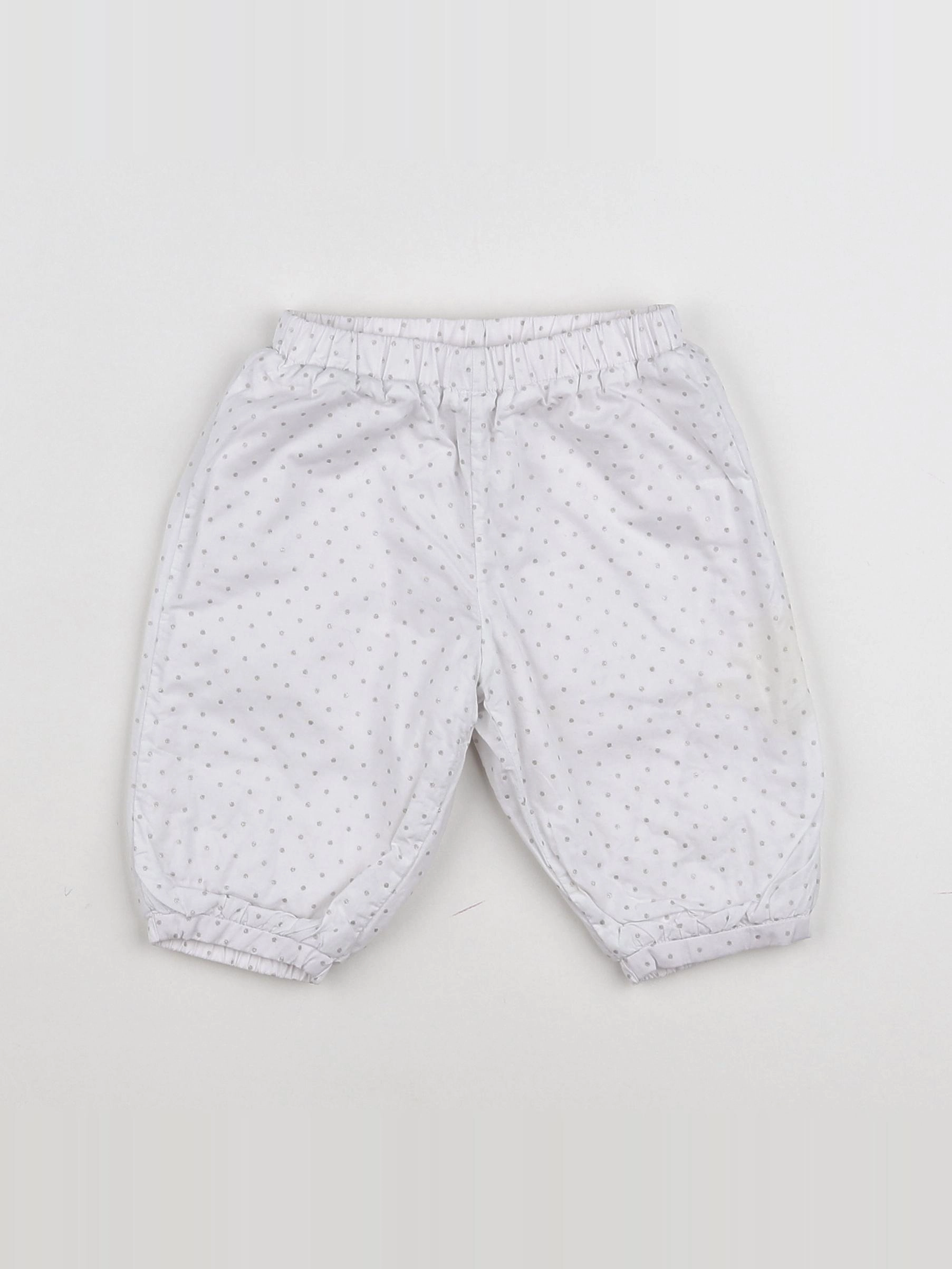 Jacadi - pantalon blanc, argent - 6 mois