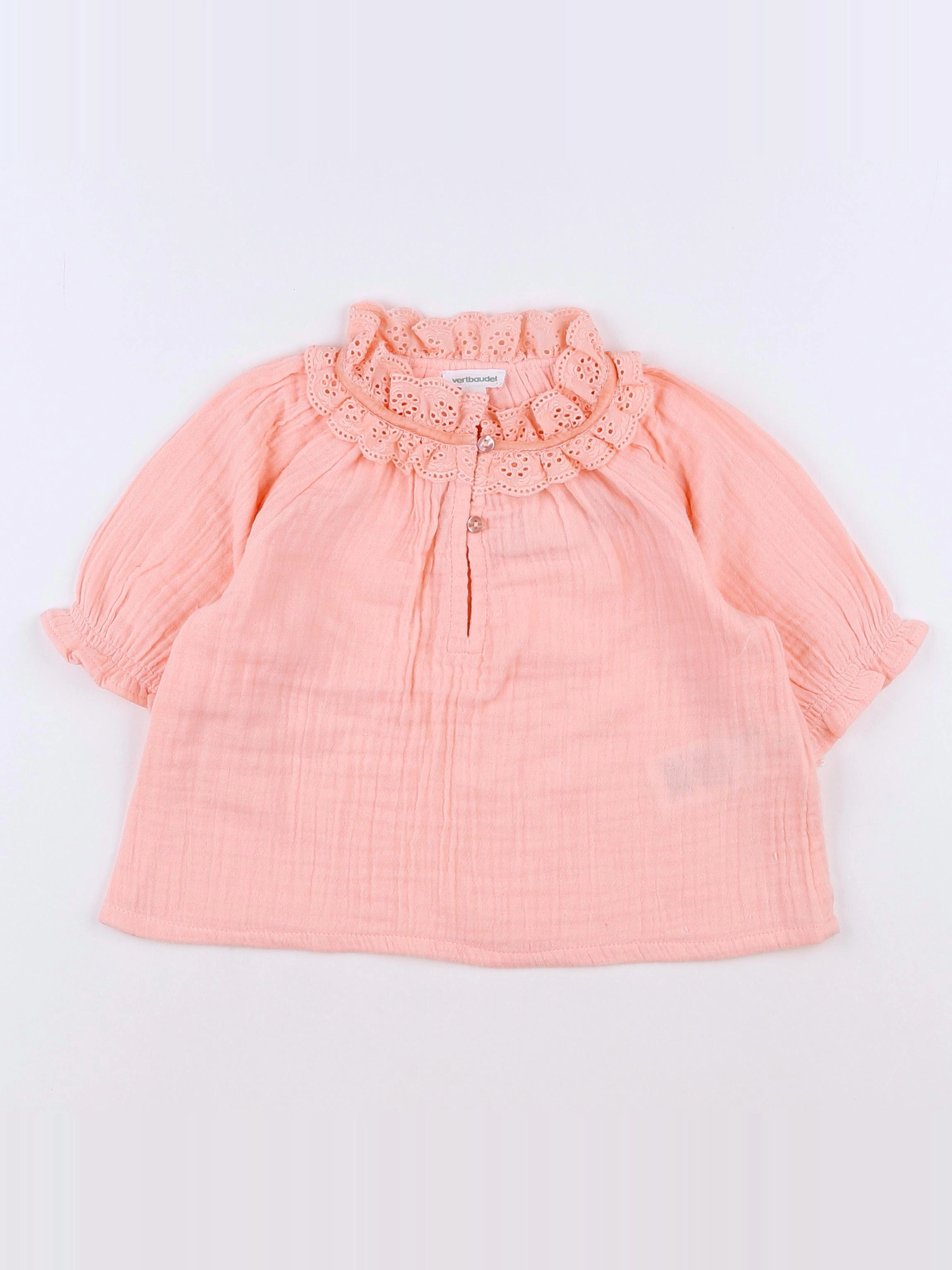 Vertbaudet - blouse rose (état neuf) - 18 mois