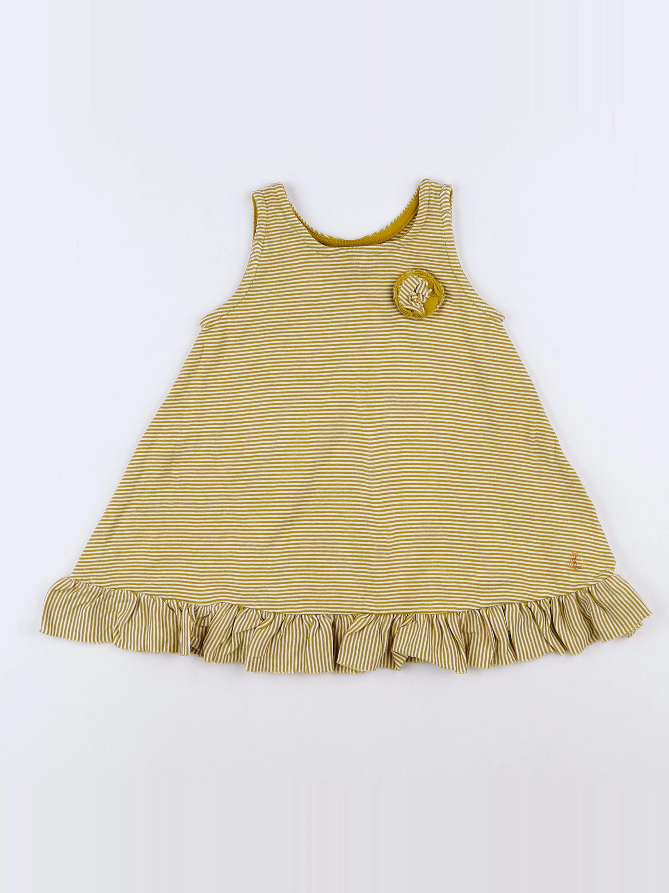 Petit Bateau - robe jaune - 12 mois