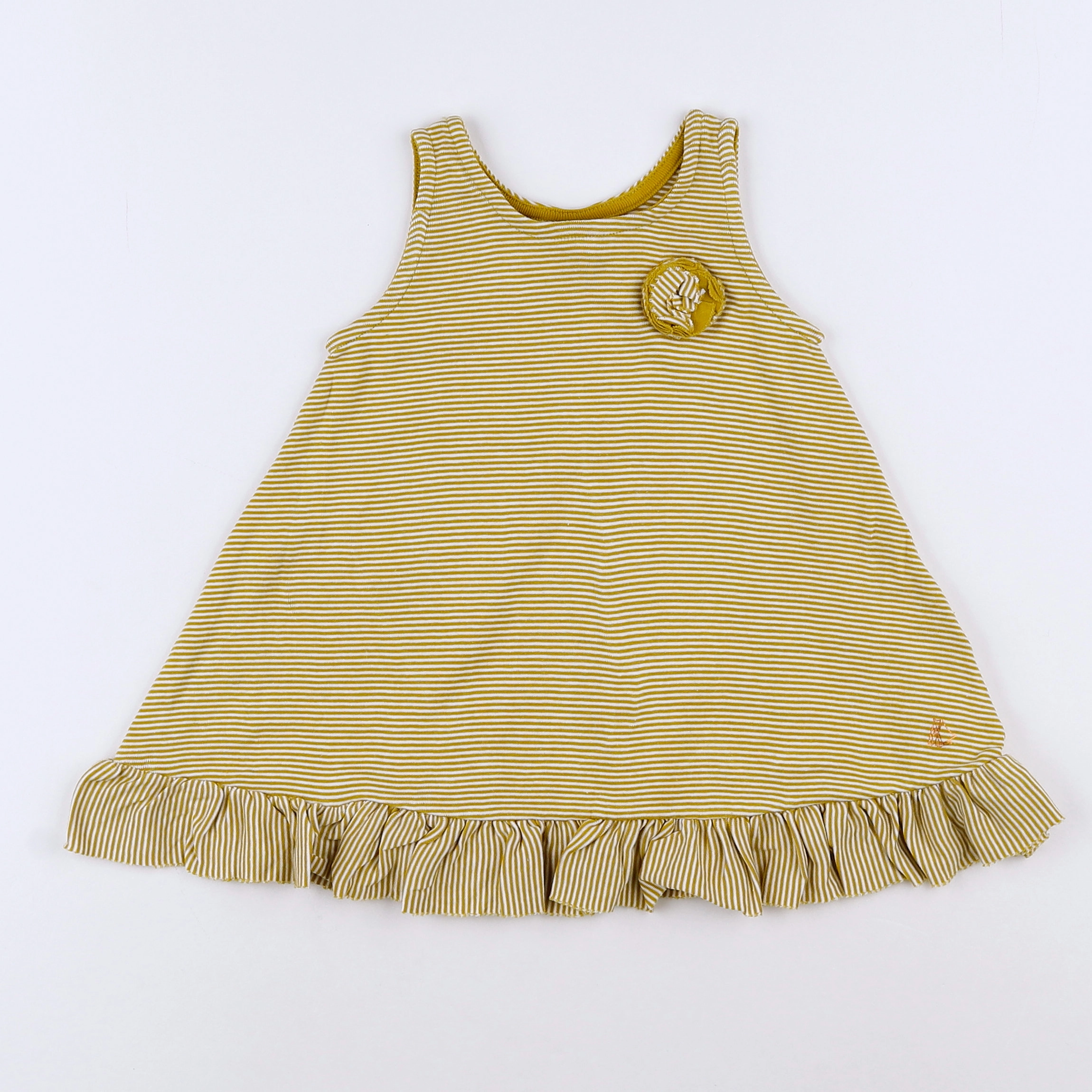 Petit Bateau - robe jaune - 12 mois