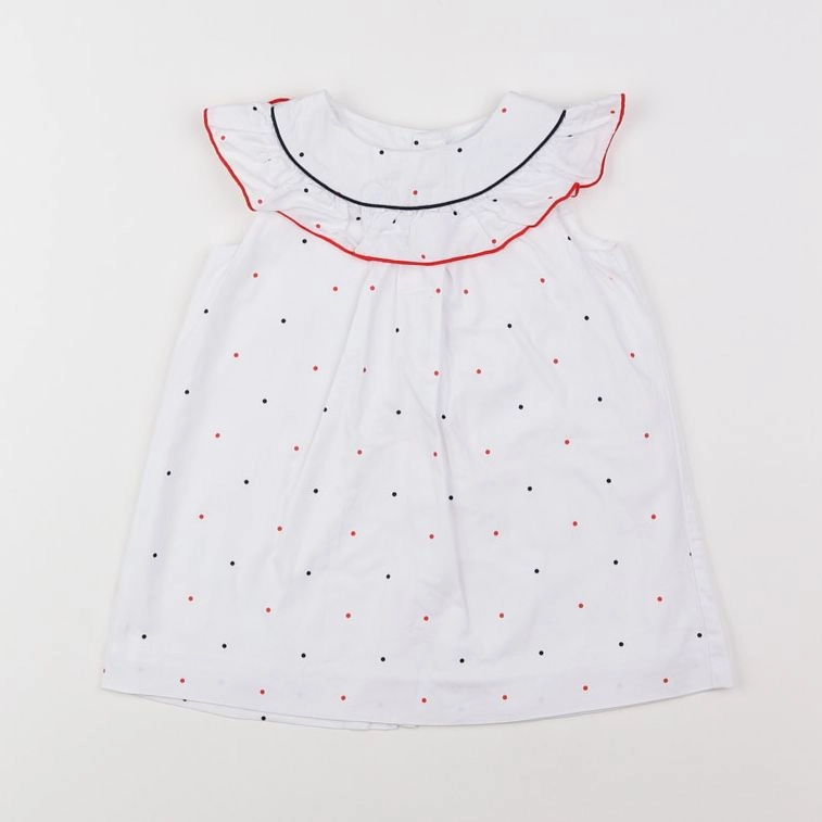 Jacadi - robe blanc, rouge - 12 mois