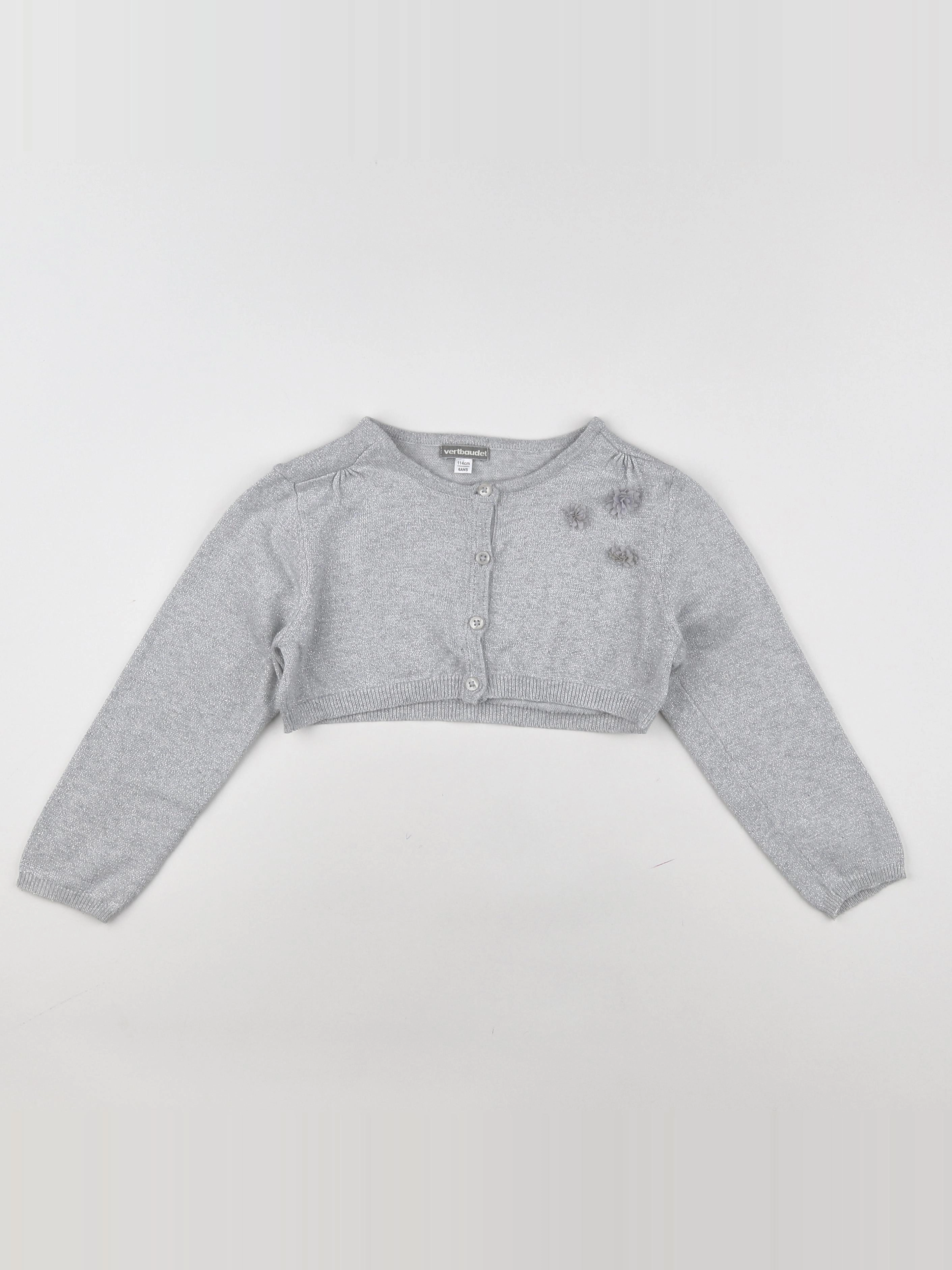 Vertbaudet - gilet argent, gris - 6 ans