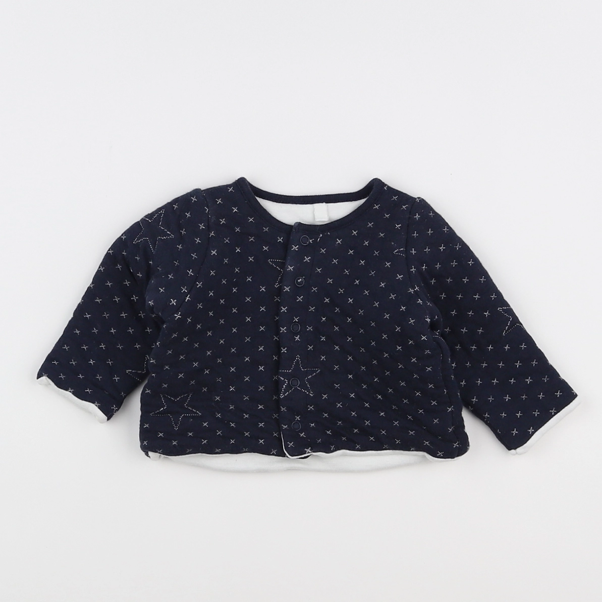 Petit Bateau - sweat bleu - 3 mois