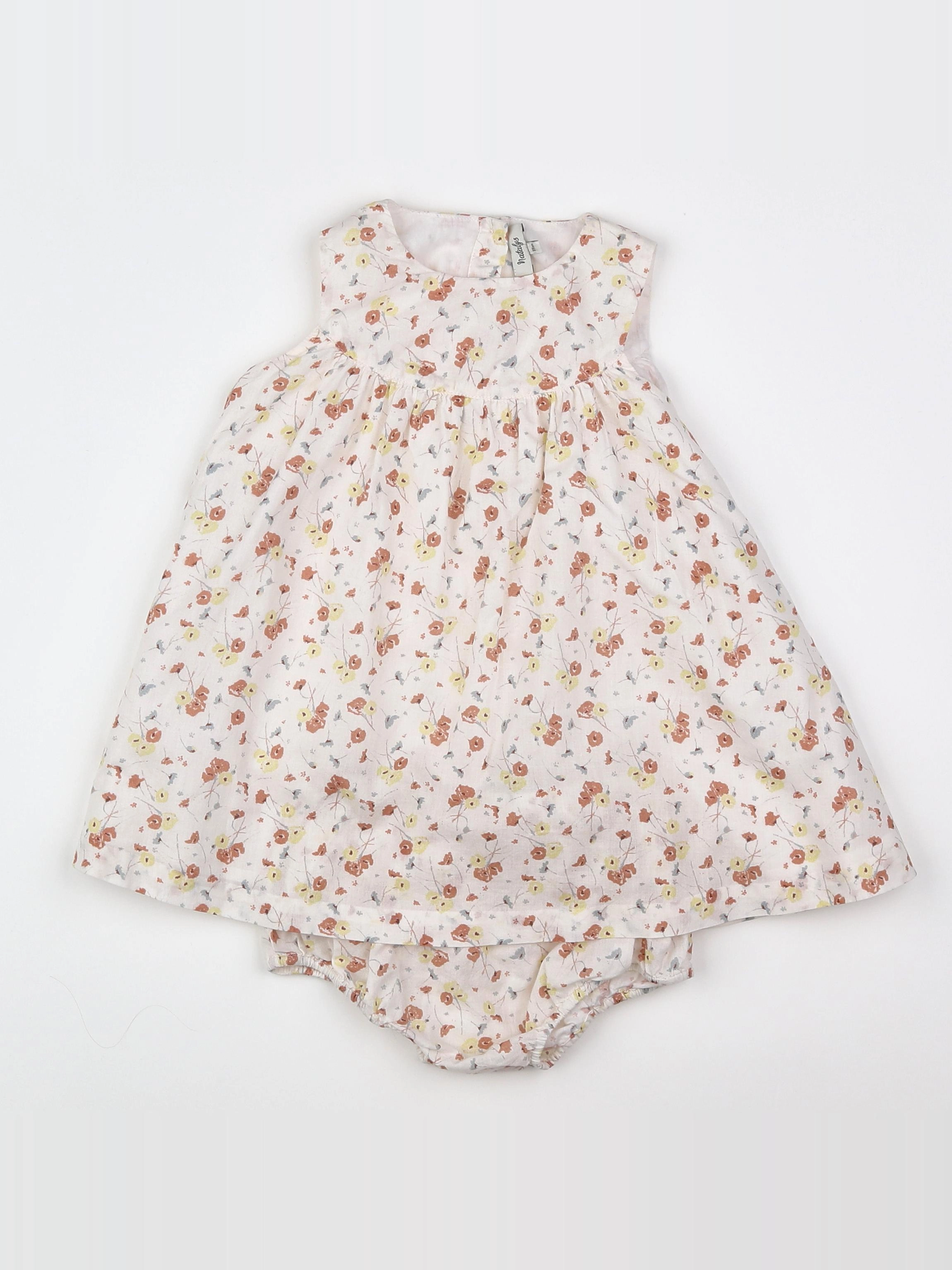 Natalys - robe blanc, multicolore - 18 mois