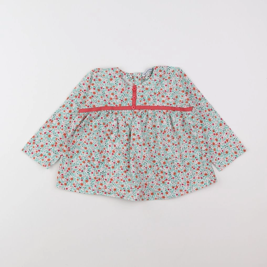Vertbaudet - blouse vert, blanc - 18 mois