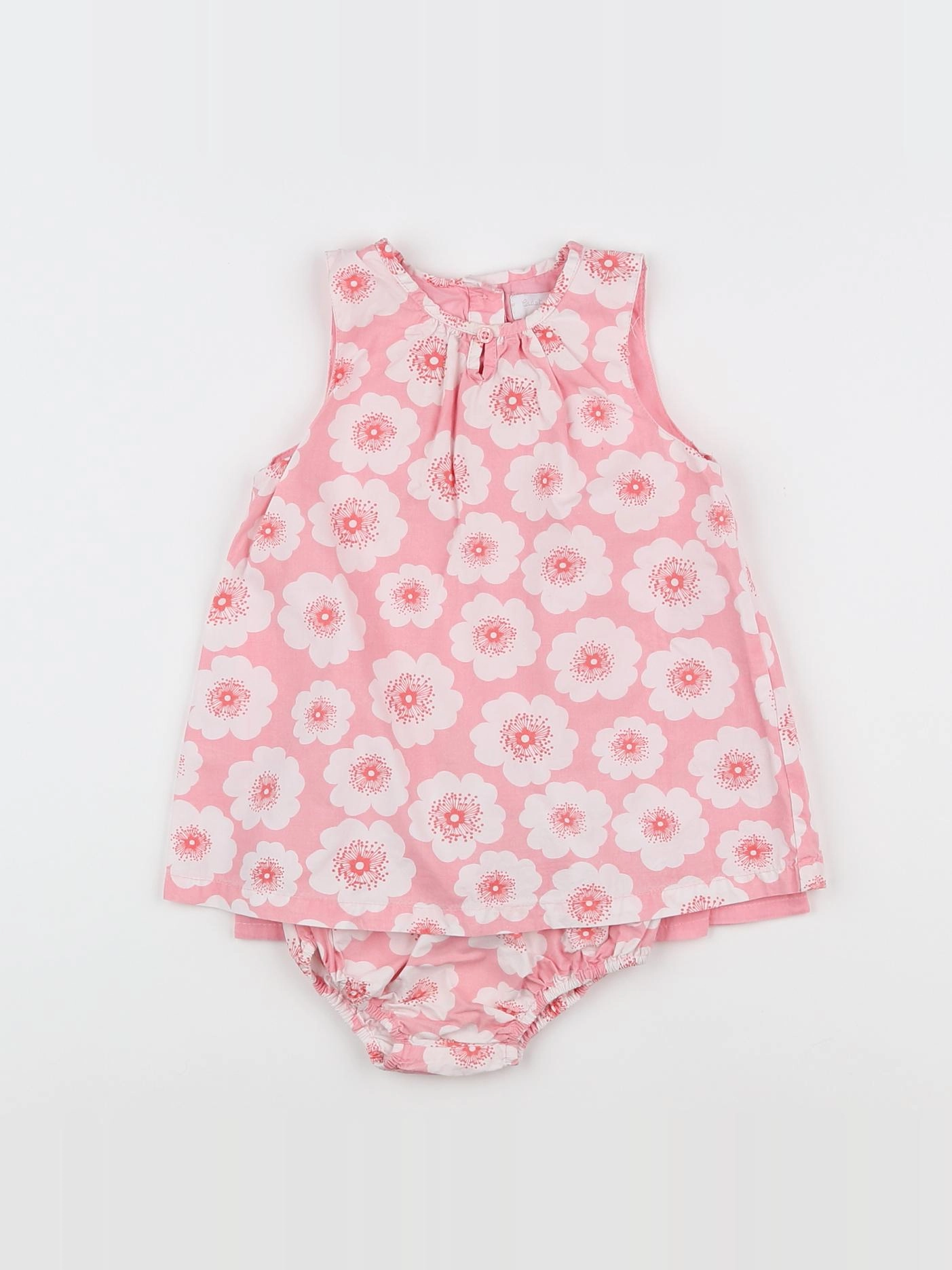 Cadet Rousselle - robe rose, blanc - 12 mois