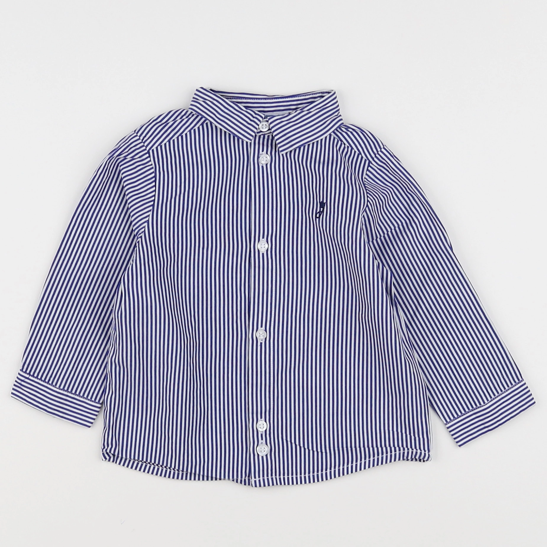 Jacadi - chemise bleu, blanc - 12 mois