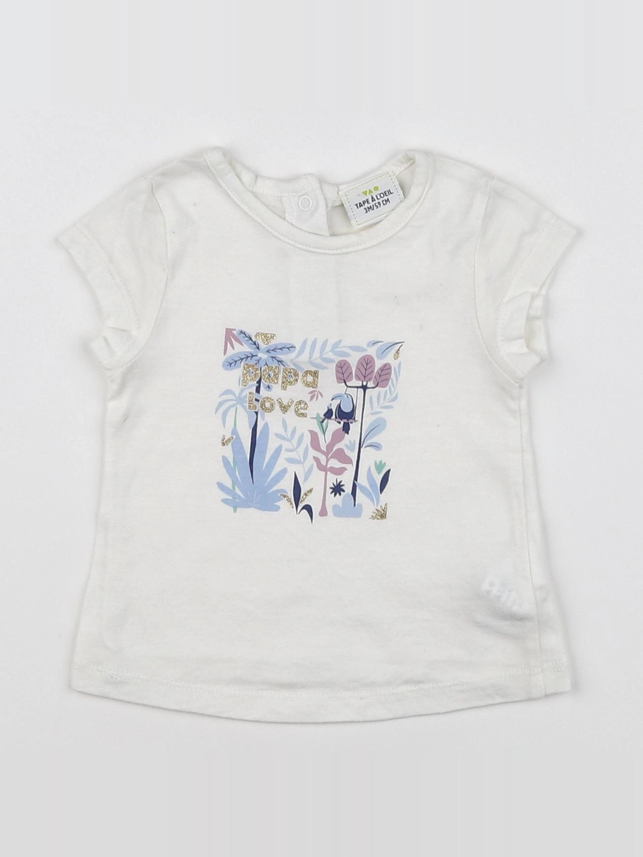 Tape à l'oeil - tee-shirt blanc - 3 mois