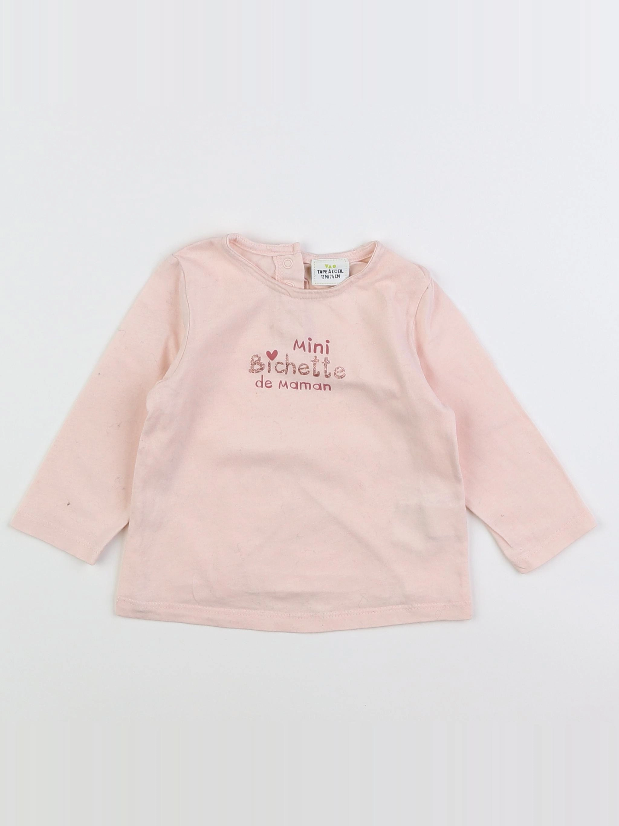 Tape à l'oeil - tee-shirt rose - 12 mois