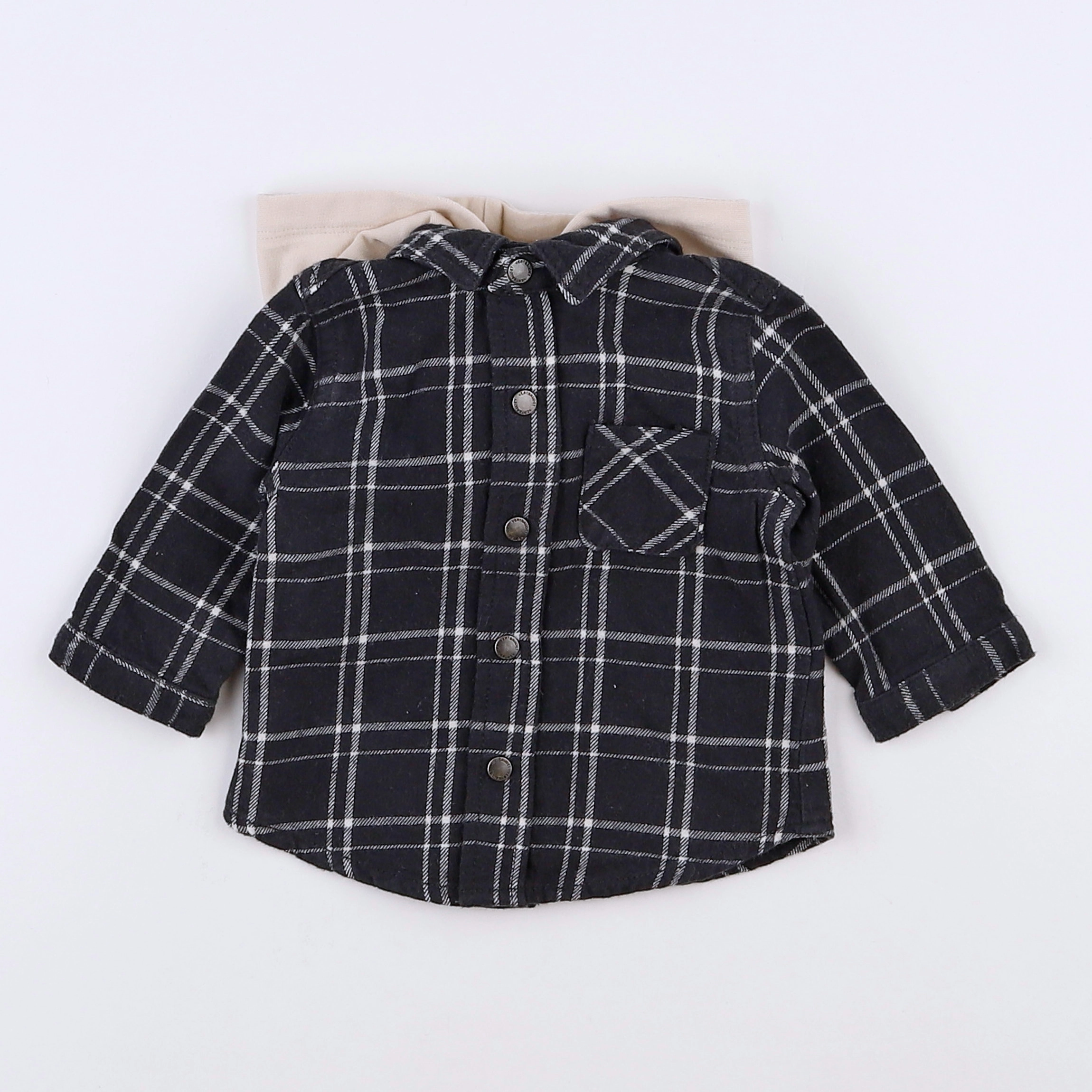 Vertbaudet - chemise gris - 3 mois