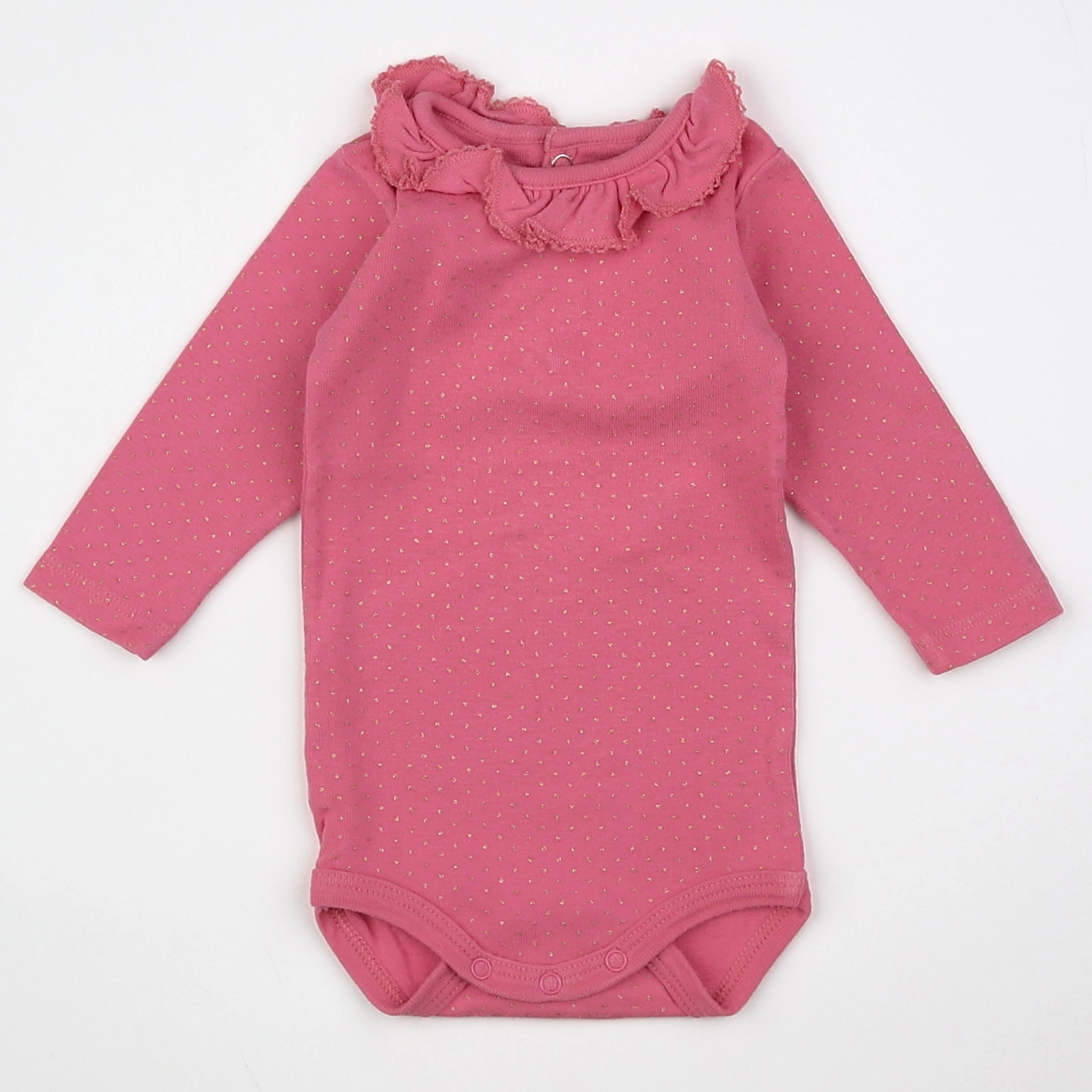 Petit Bateau - body à col rose - 3 mois