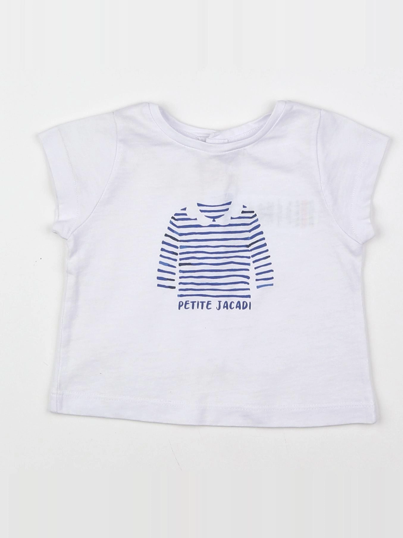 Jacadi - tee-shirt blanc, bleu - 12 mois