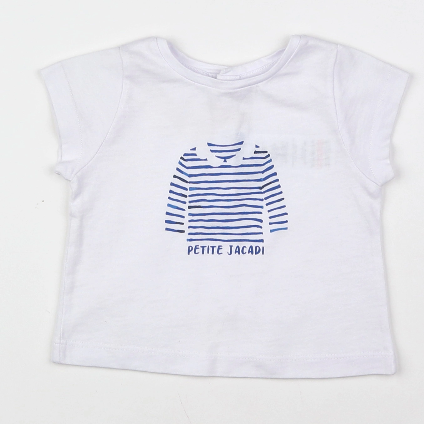 Jacadi - tee-shirt blanc, bleu - 12 mois