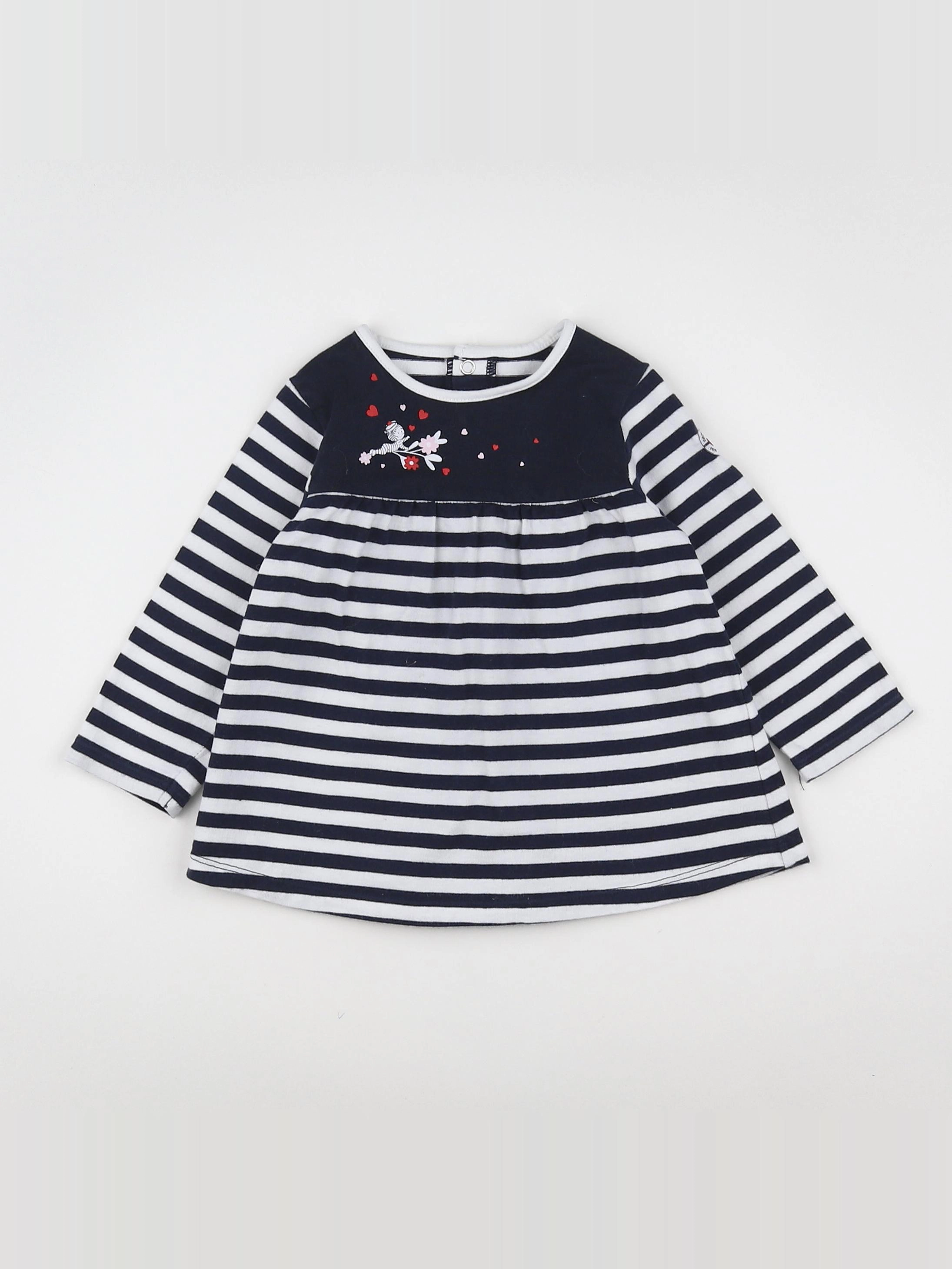 Terre de marins - tee-shirt blanc, bleu - 12 mois