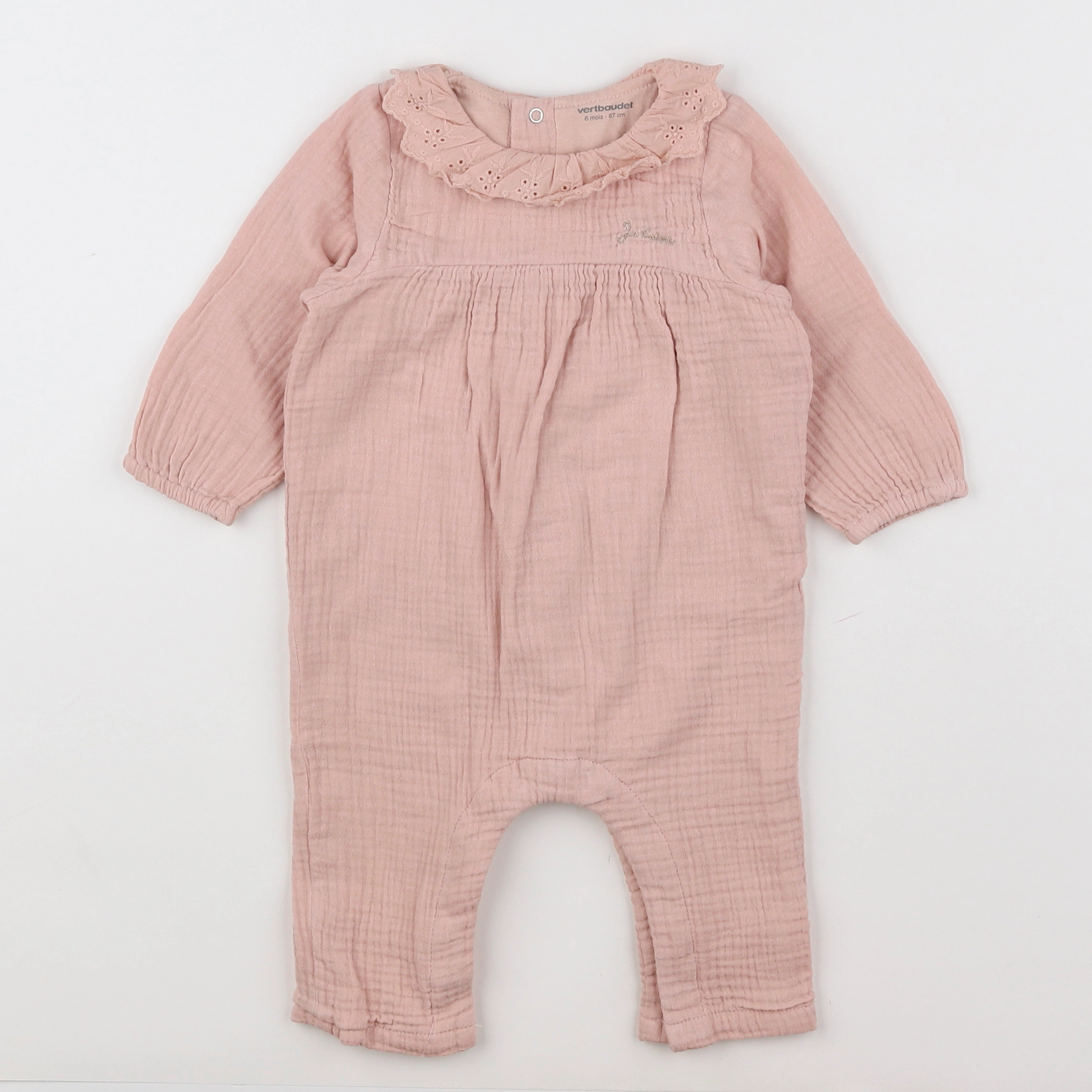 Vertbaudet - combinaison rose - 6 mois