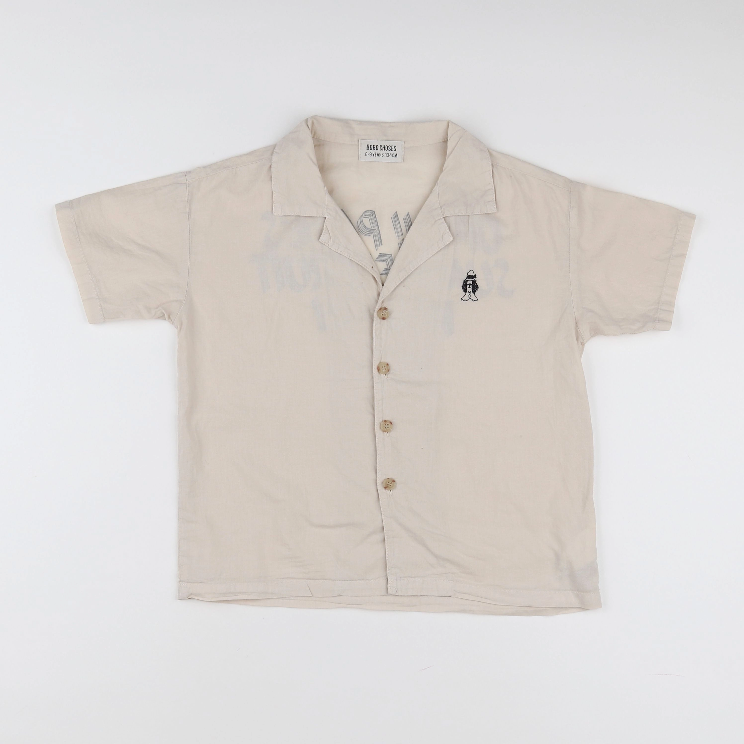 Bobo Choses - chemise imprimé au dos beige, noir - 8/9 ans