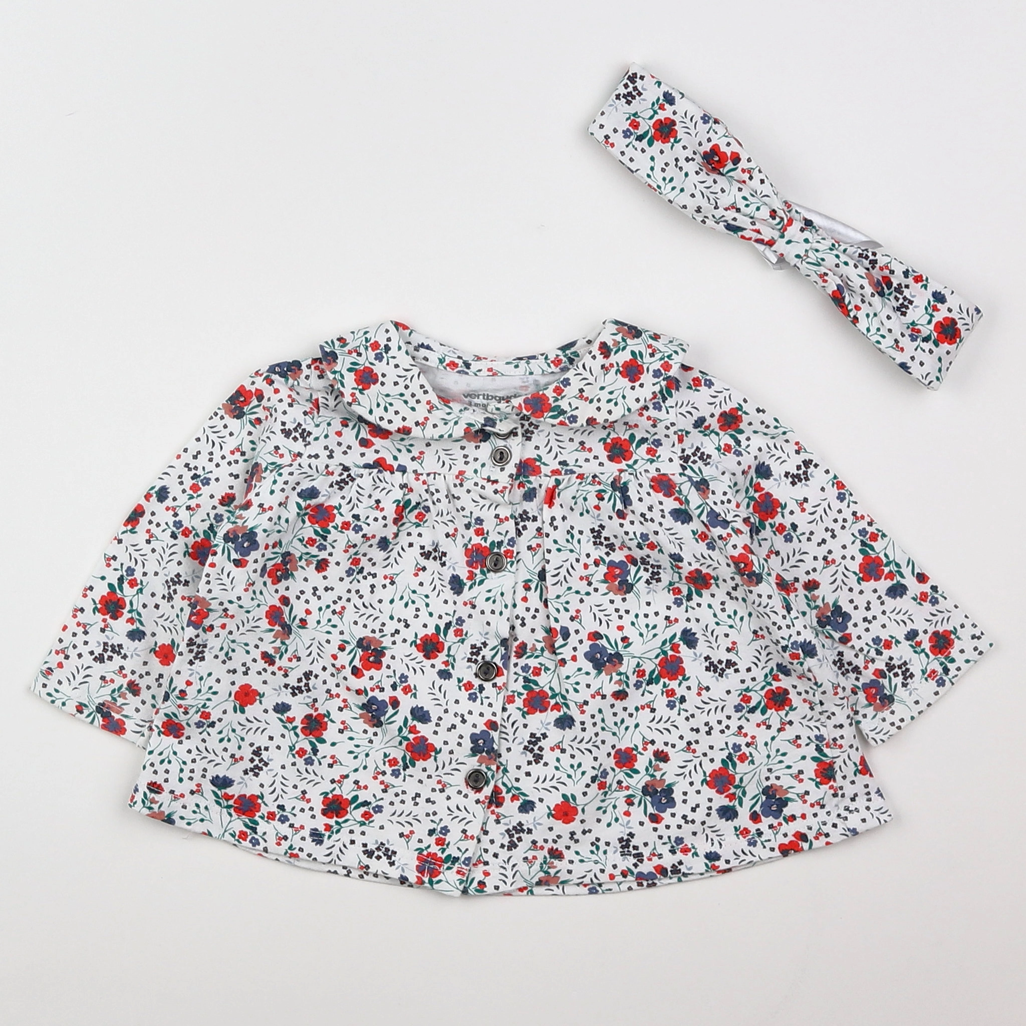 Vertbaudet - blouse multicolore - 3 mois