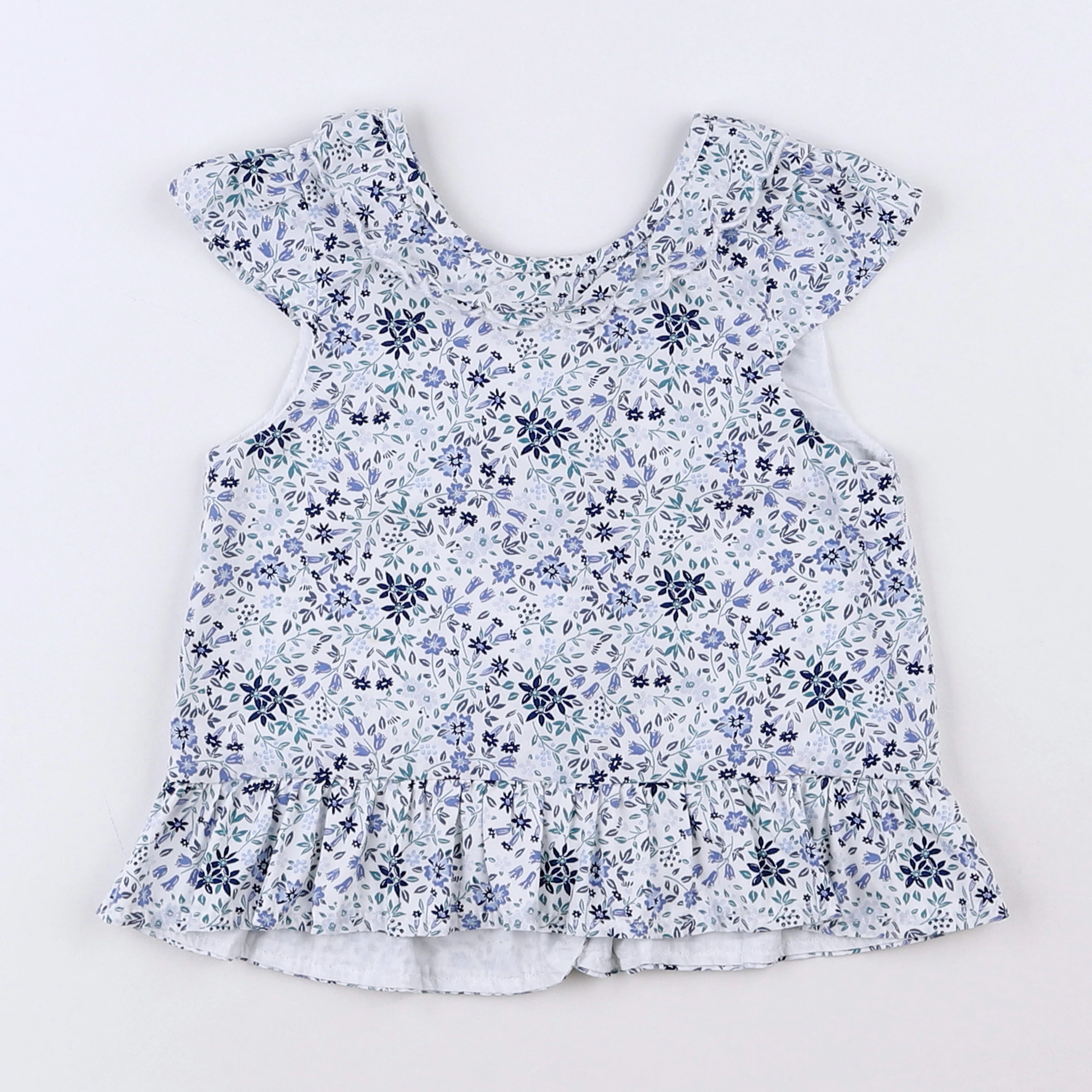 Vertbaudet - blouse blanc, bleu - 12 mois