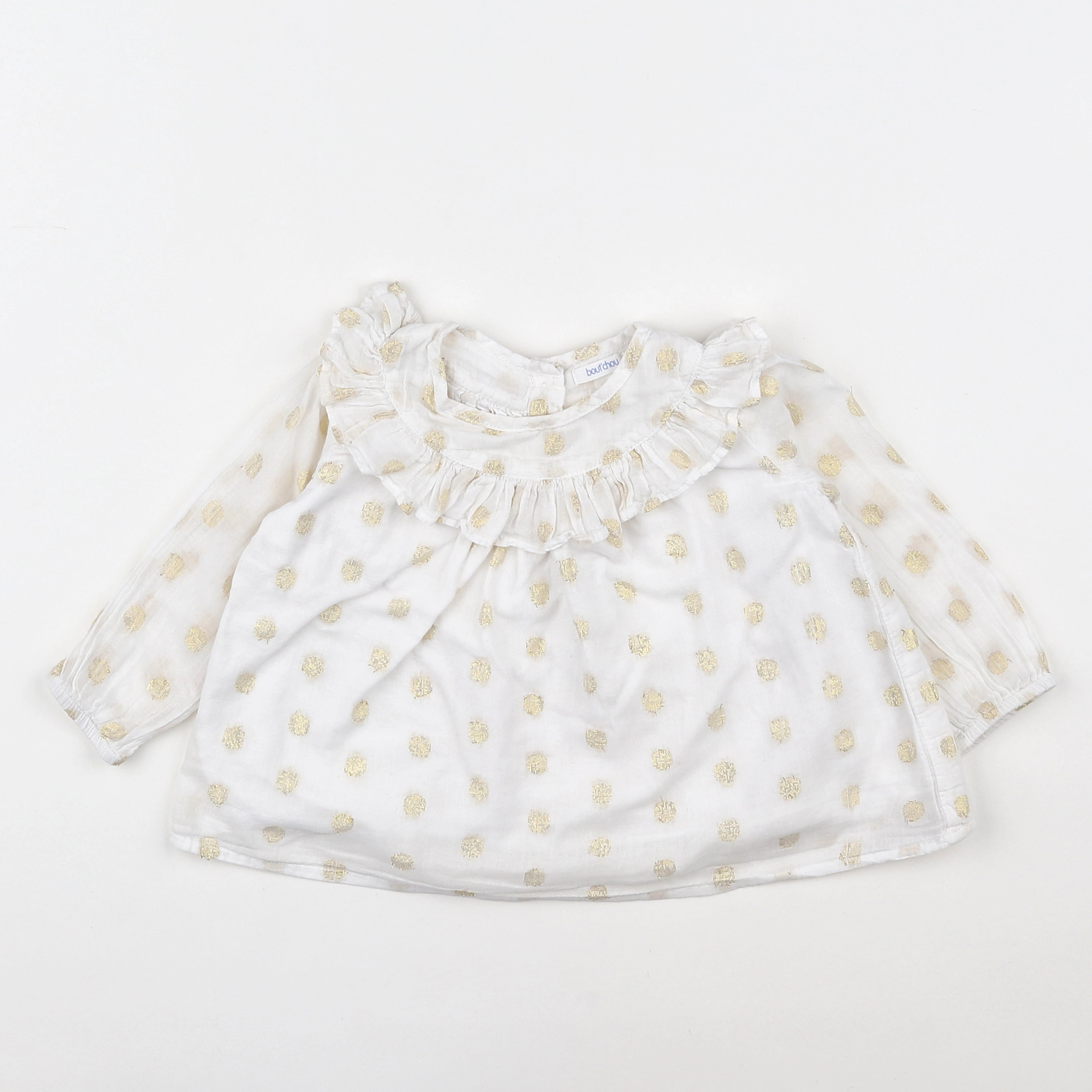 Boutchou - blouse blanc, or - 12 mois