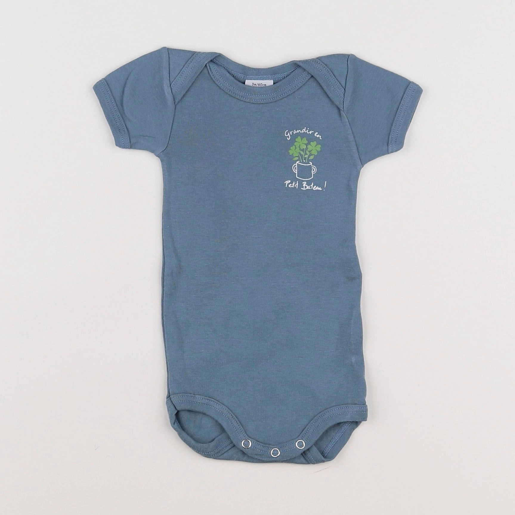 Petit Bateau - body bleu - 3 mois