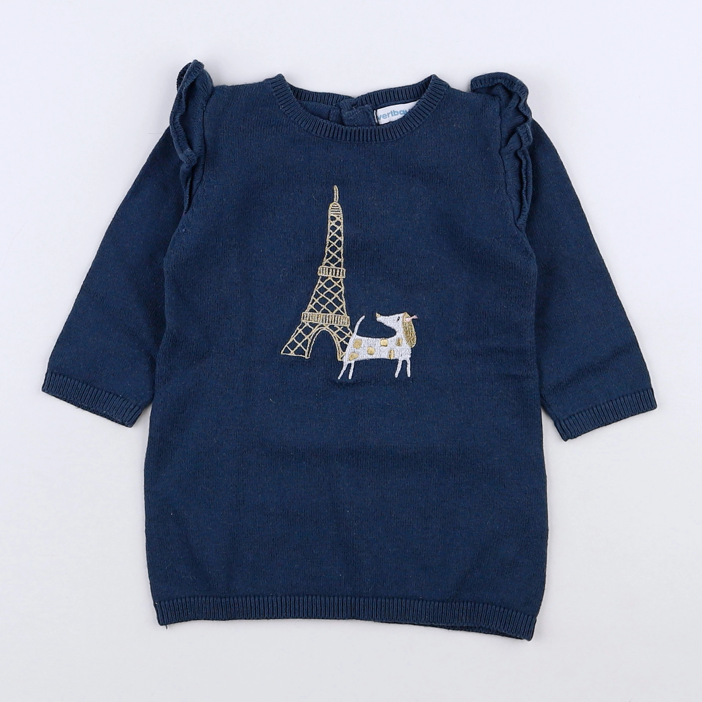 Vertbaudet - robe gris - 9 mois
