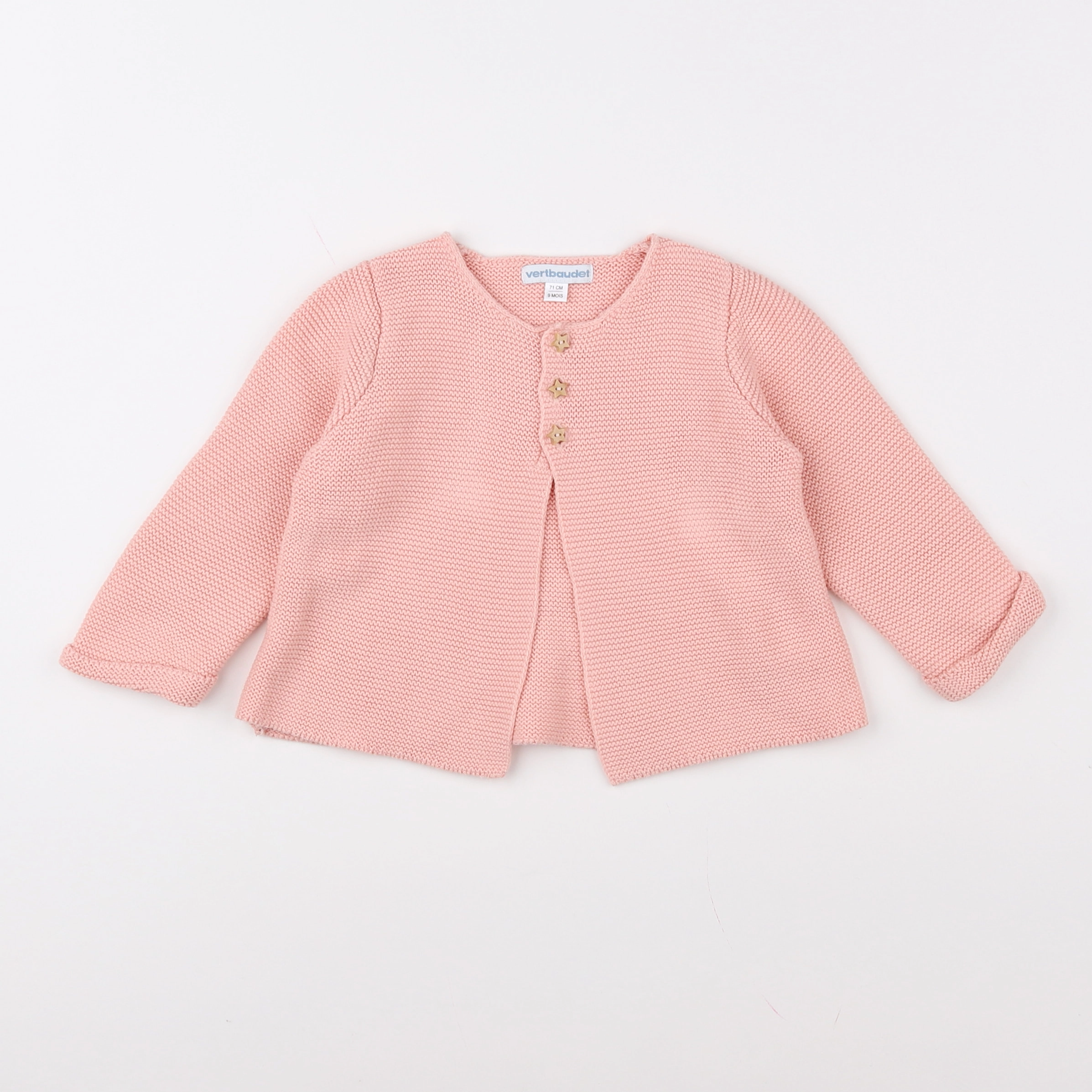 Vertbaudet - gilet rose - 9 mois
