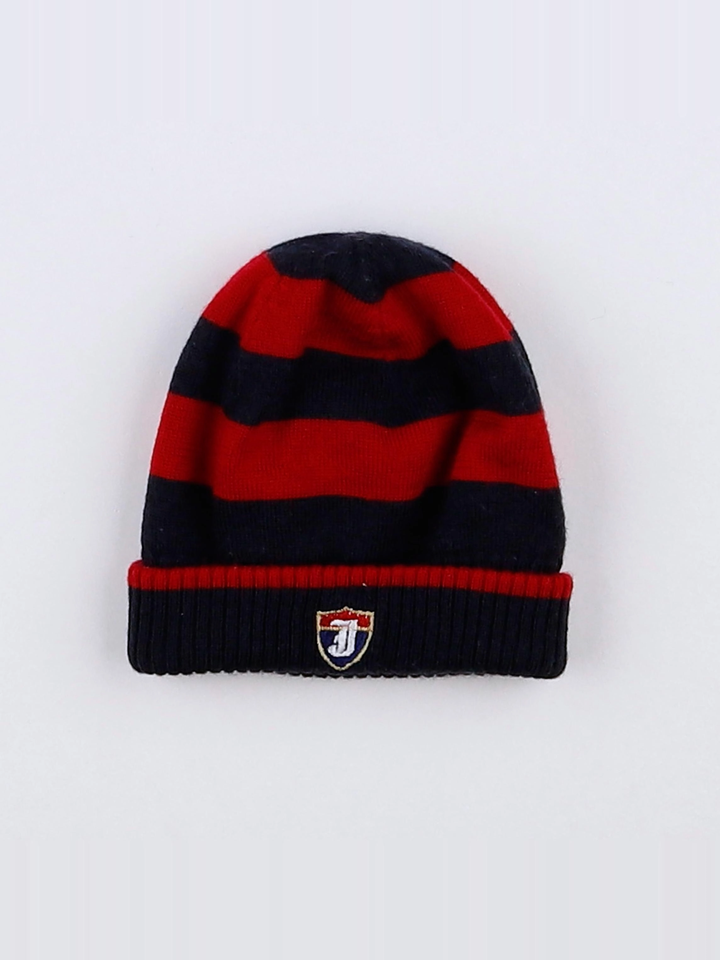 Jacadi - bonnet noir, rouge - 1 mois