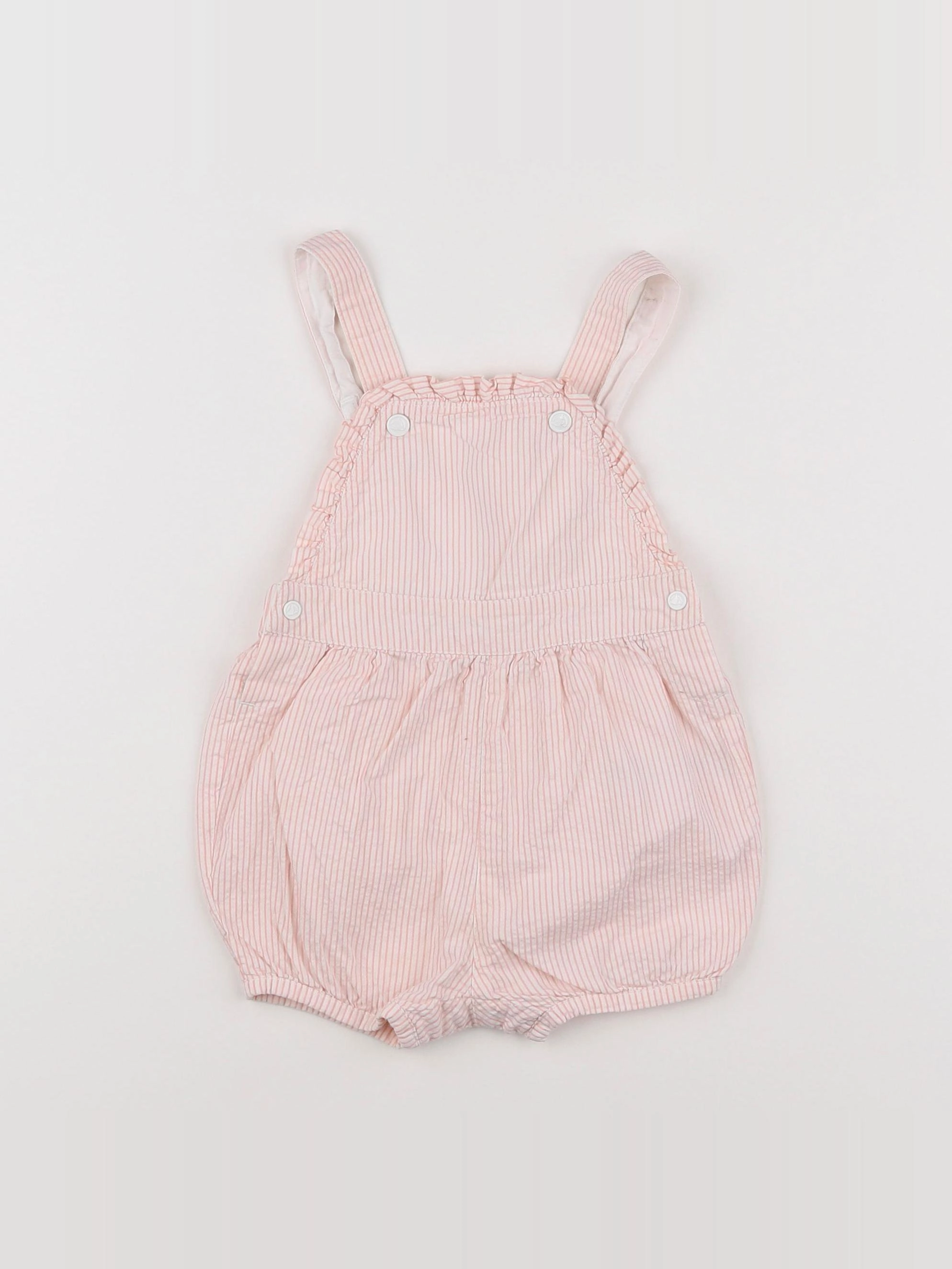 Petit Bateau - salopette blanc, rose - 12 mois